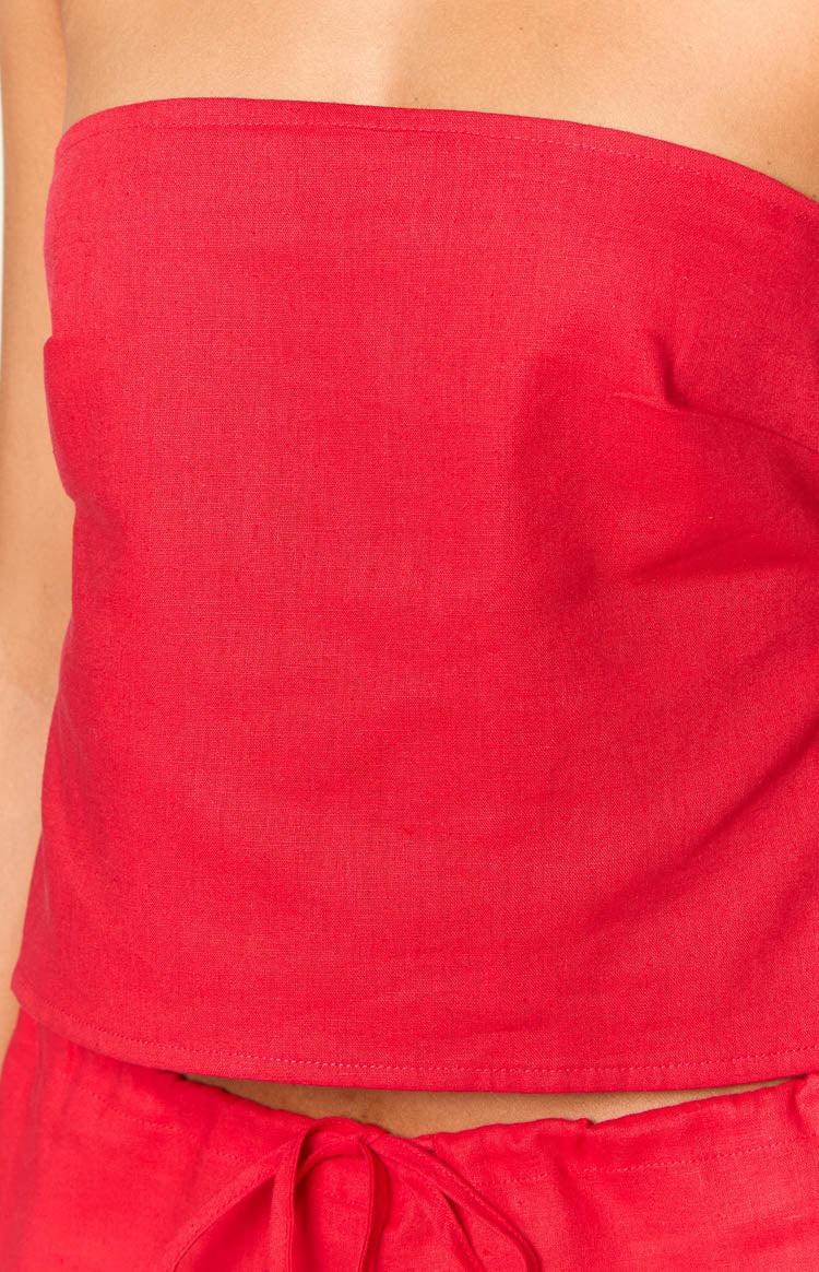 Ibiza Red Strapless Top Product Image