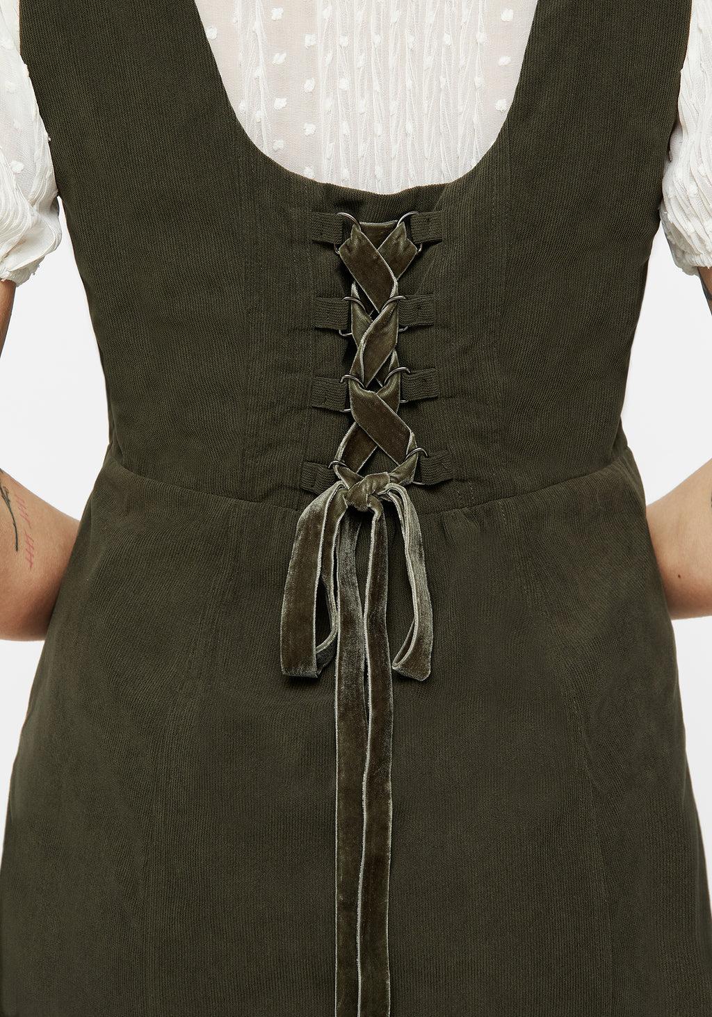 Mycelium Embroidered Mini Pinafore Dress Product Image