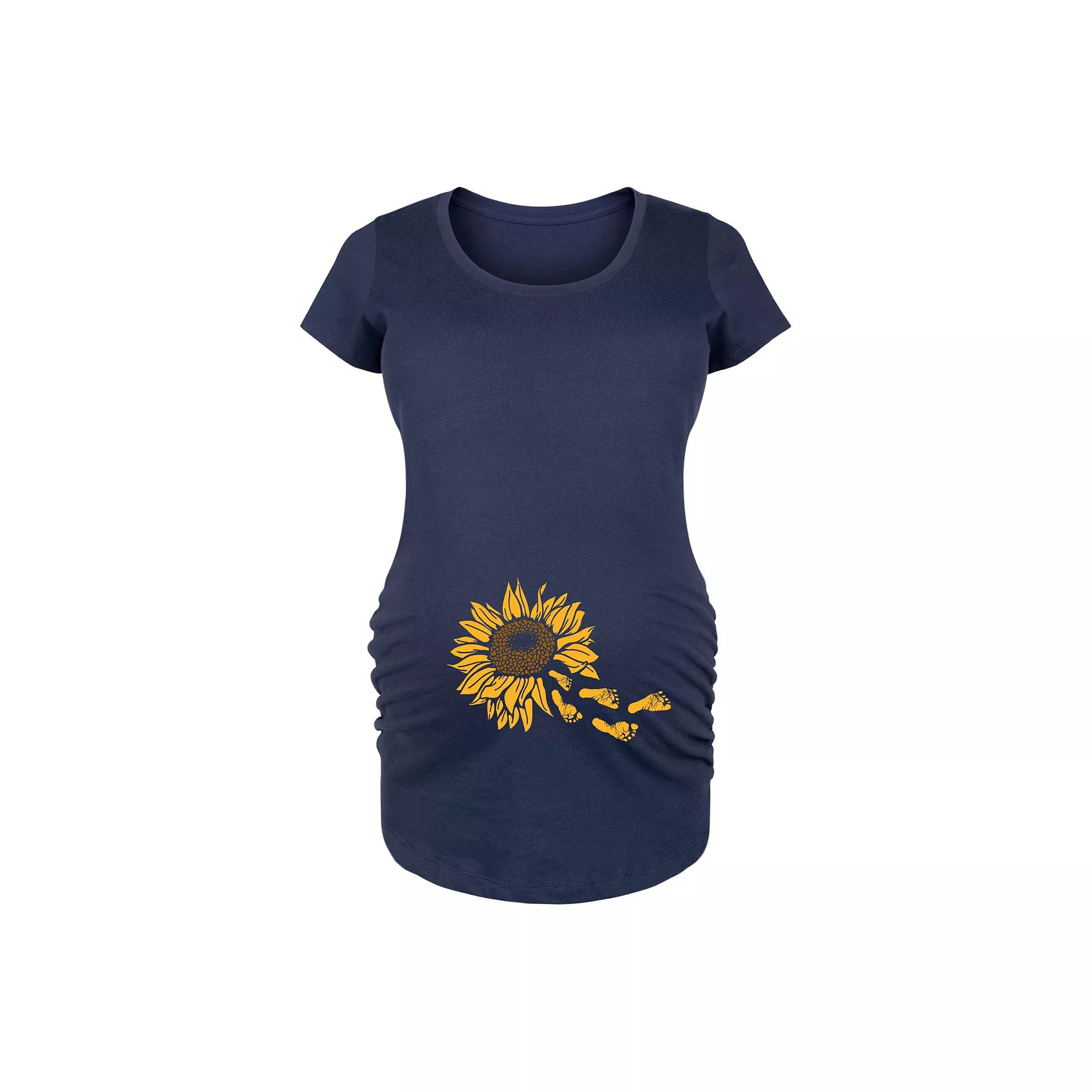 Maternity Sunflower Trailing Footprints Graphic Tee, Women's,  Product Image