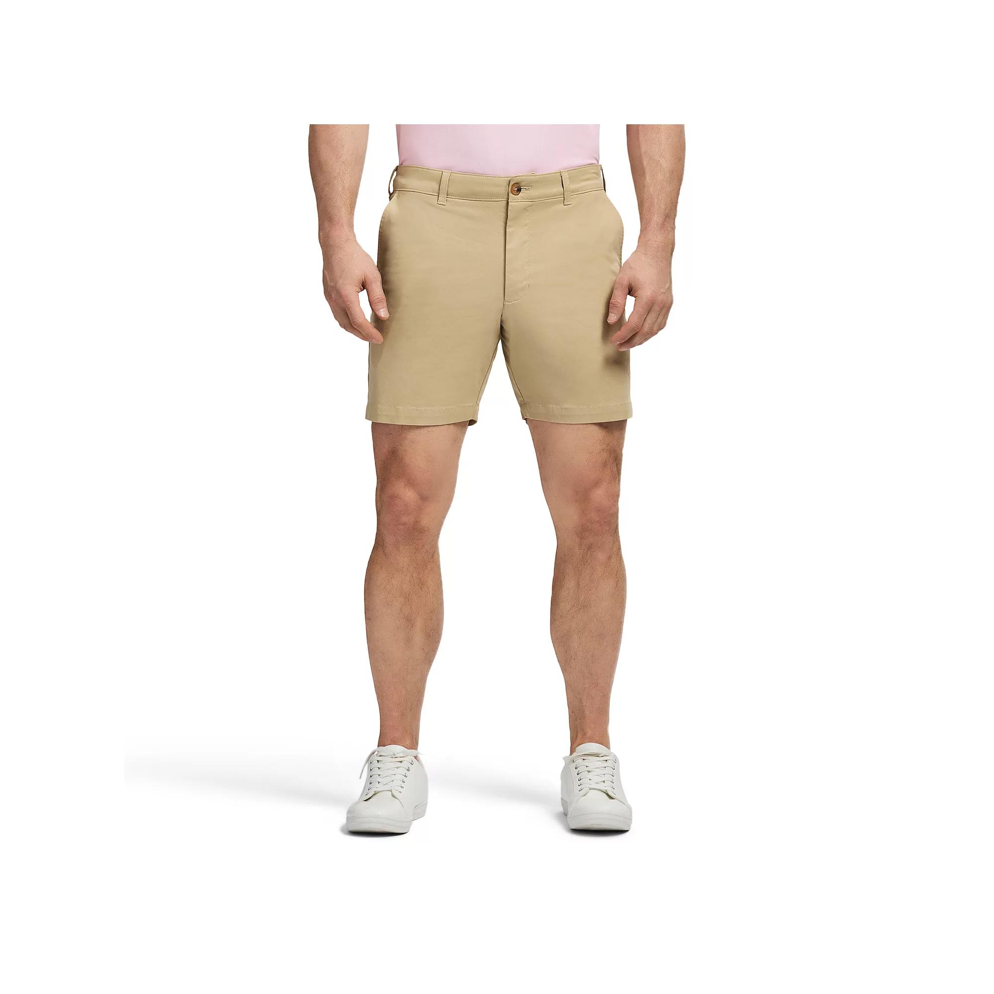 Men's IZOD Saltwater Flat Front Chino Shorts, Size: 31, Pale Green Product Image