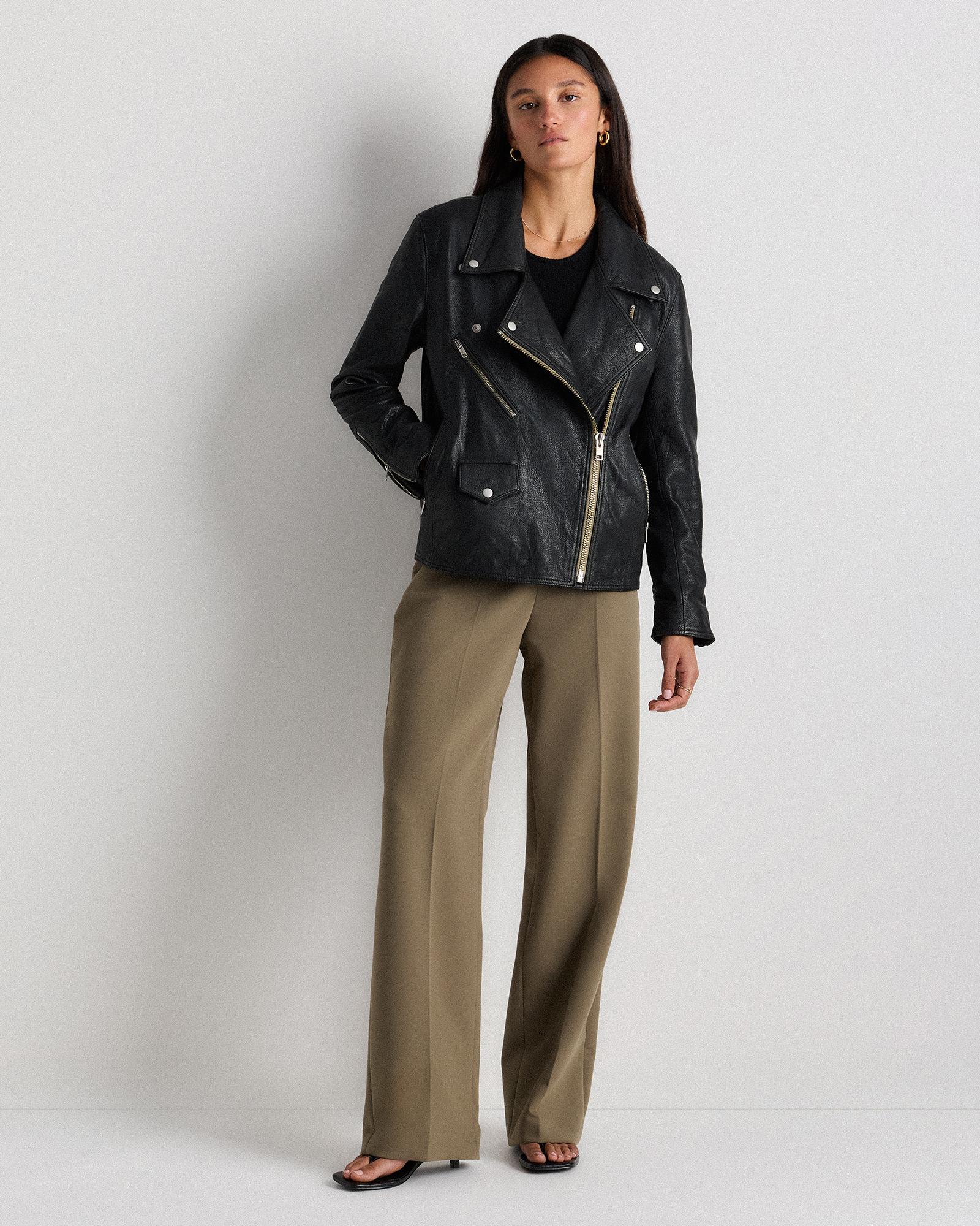 Quince | Women's Oversized Biker Jacket Leather Product Image