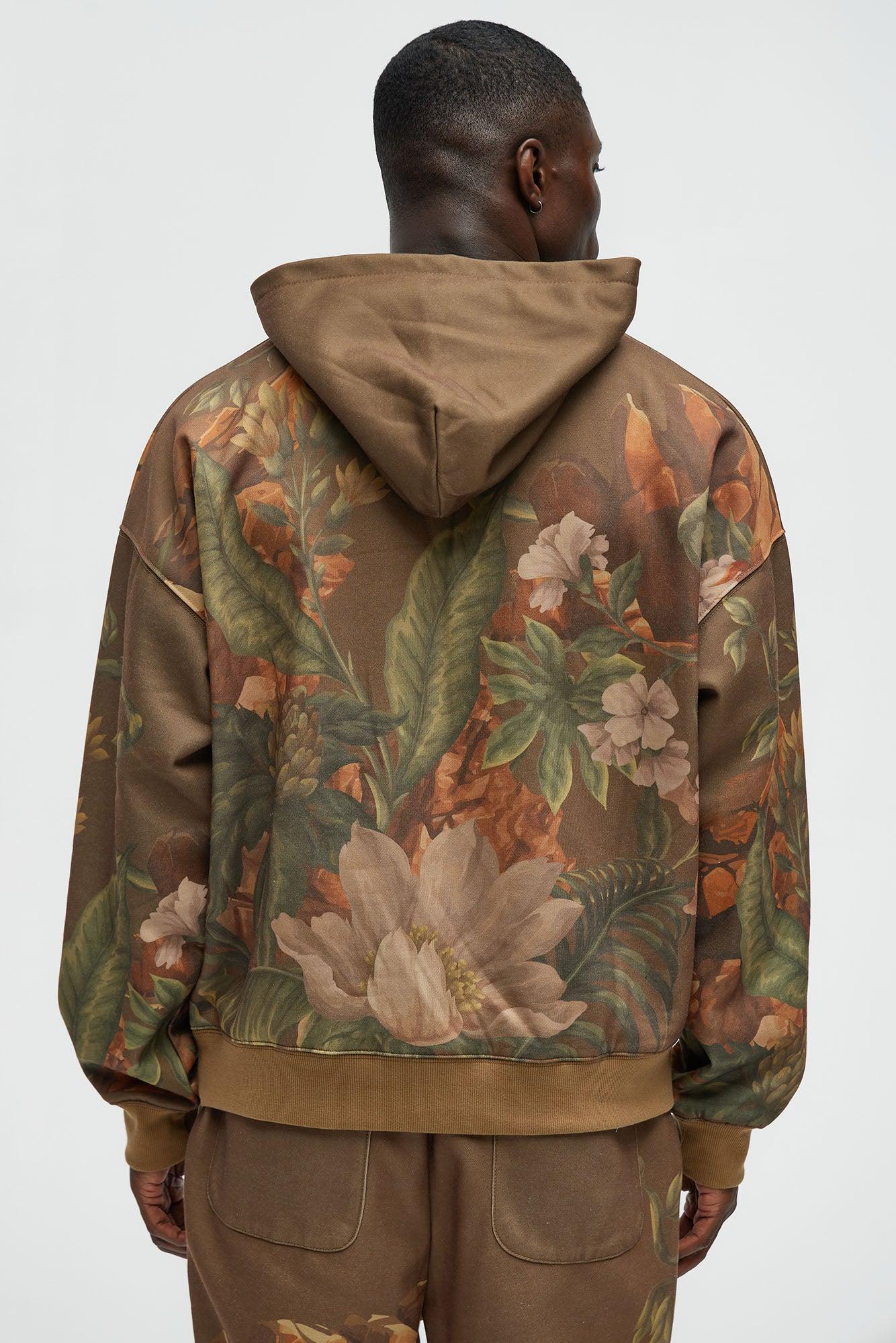 Botanic Oversized Hoodie - Brown Product Image