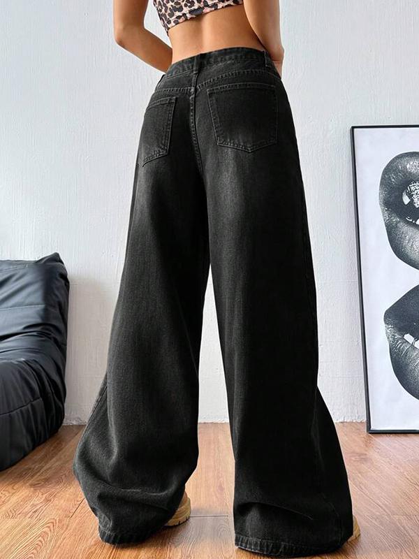 Loose Drape Boyfriend Jeans Product Image