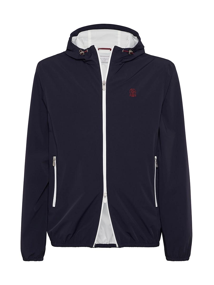 Mens Bonded Nylon Hooded Outerwear Jacket with Logo Product Image