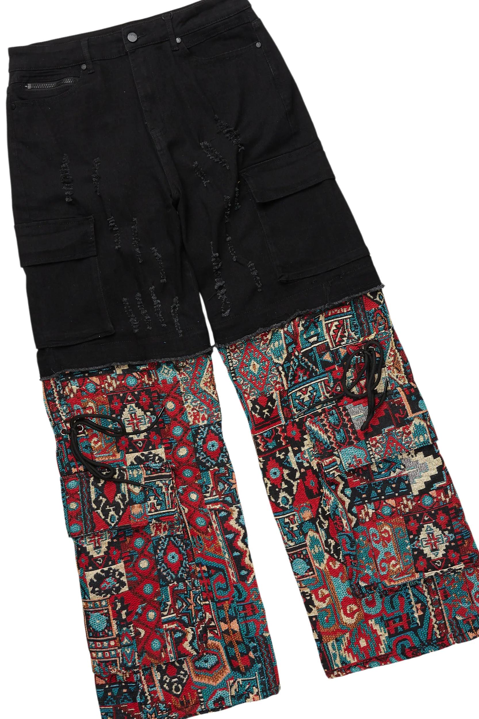 Lake Black/Red T-Shirt/Tapestry Baggy Jean Bundle Male Product Image