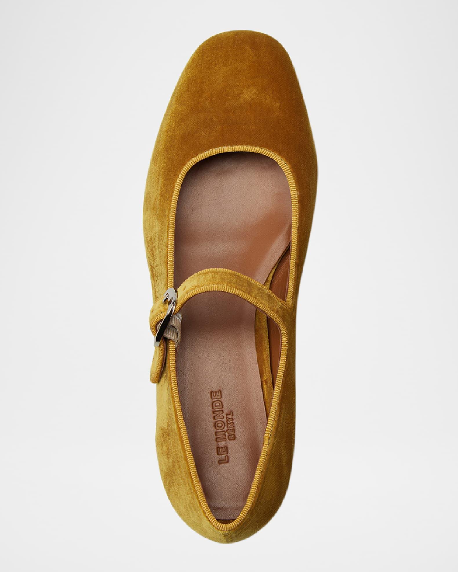Velvet Mary Jane Ballerina Flats Product Image