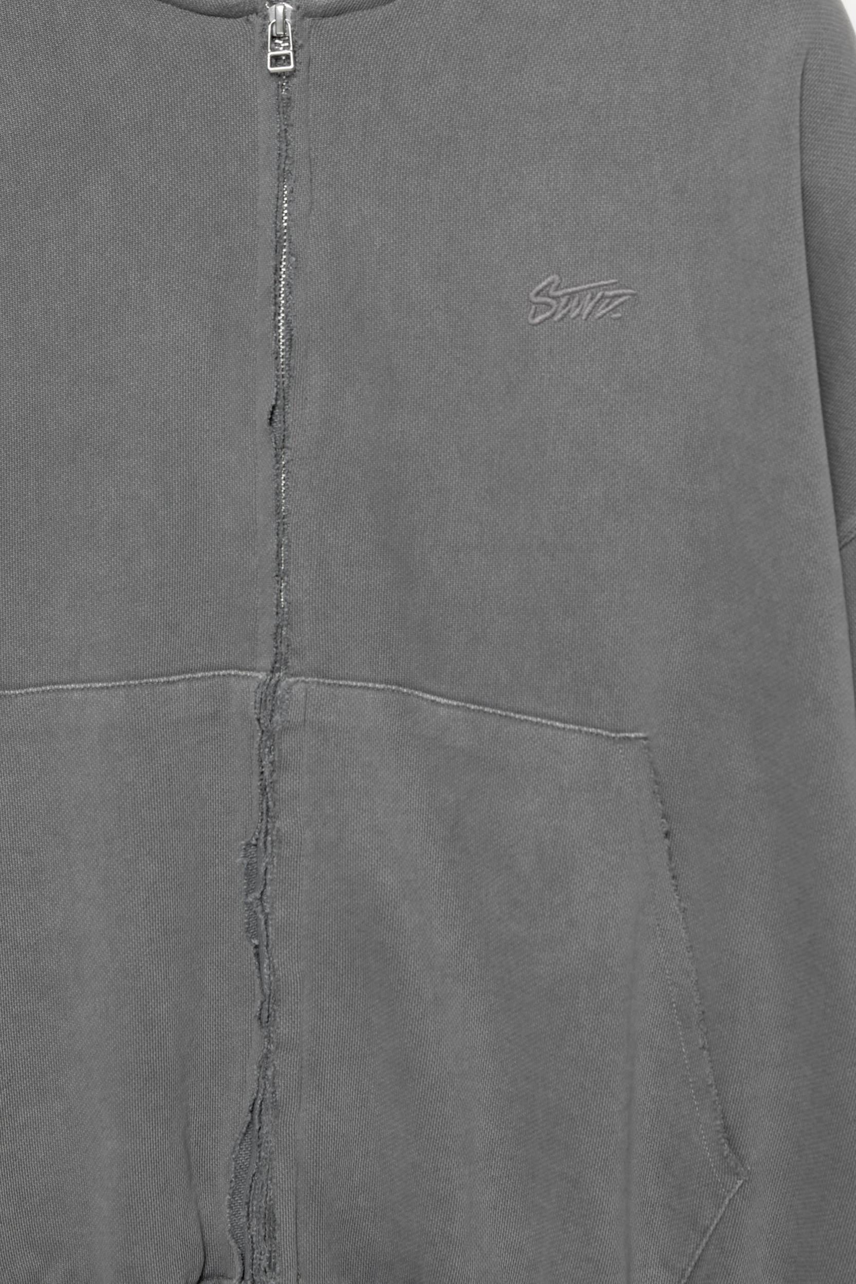 Frayed zip-up hoodie Product Image