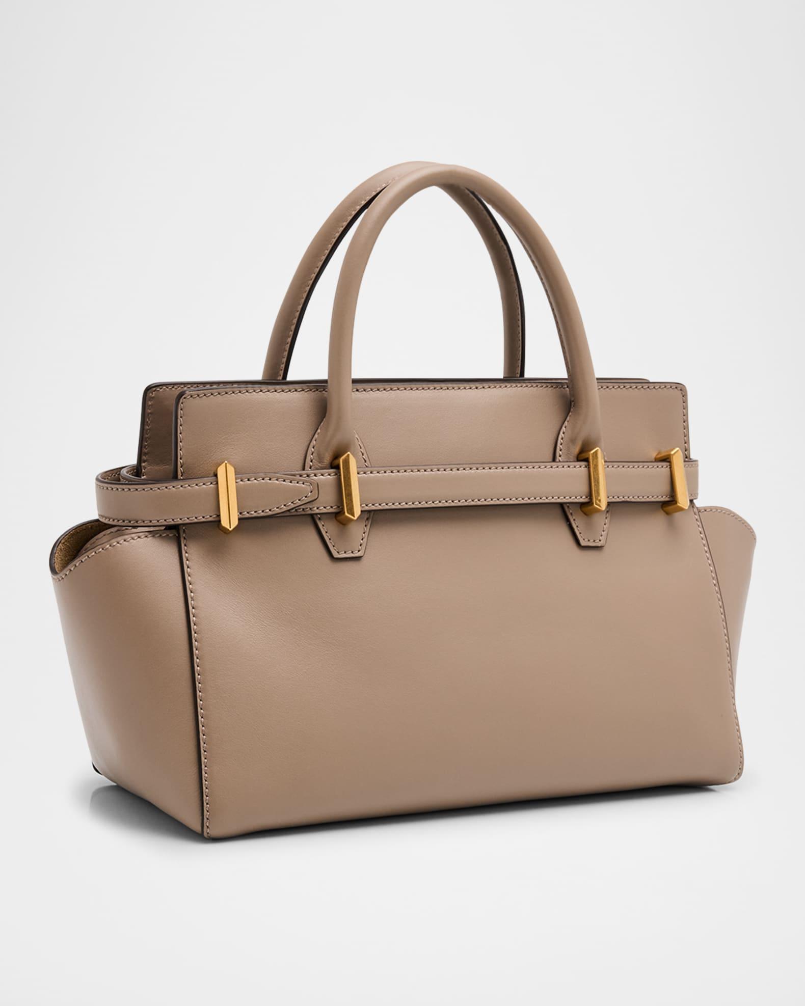 Small Diamond Belted Leather Top-Handle Bag Product Image