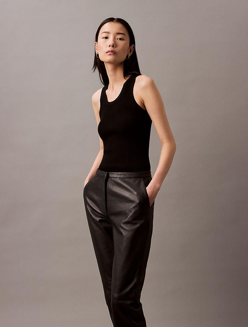 Leather Slim Fit Pants Product Image