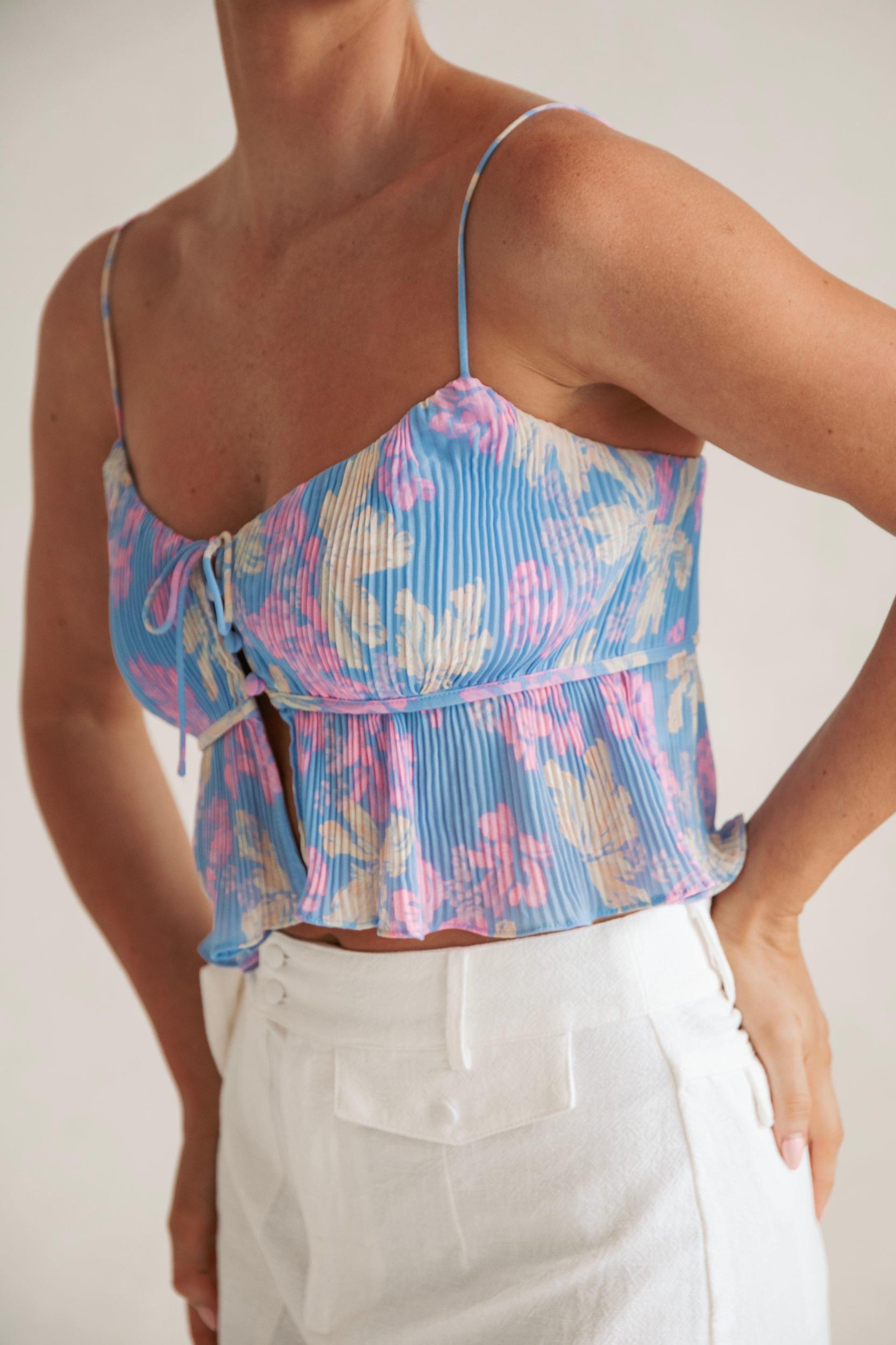 Cleo Pleated Top - Iris Vacay Product Image
