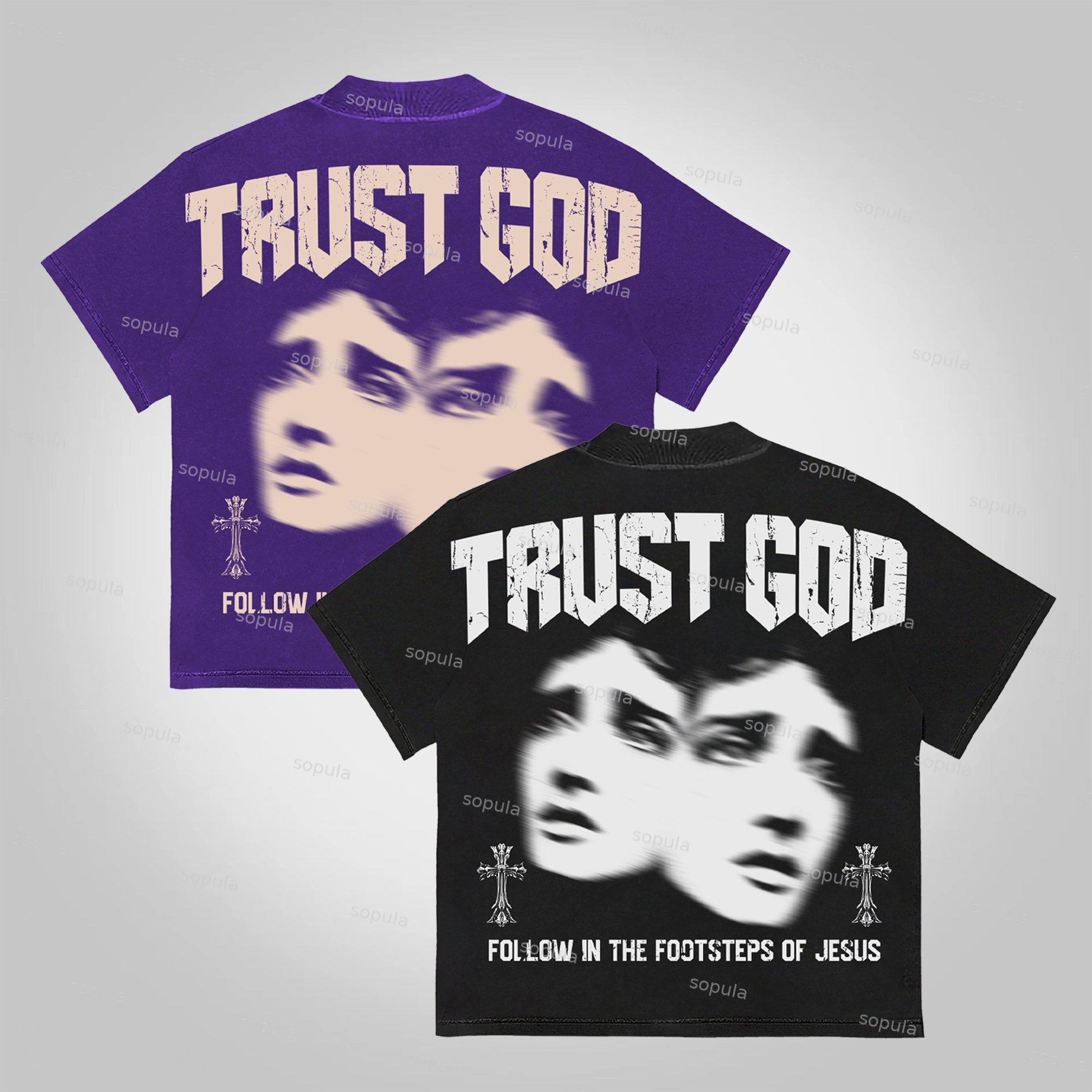 Sopula Trust God Figure Figures Cotton T-Shirt Product Image