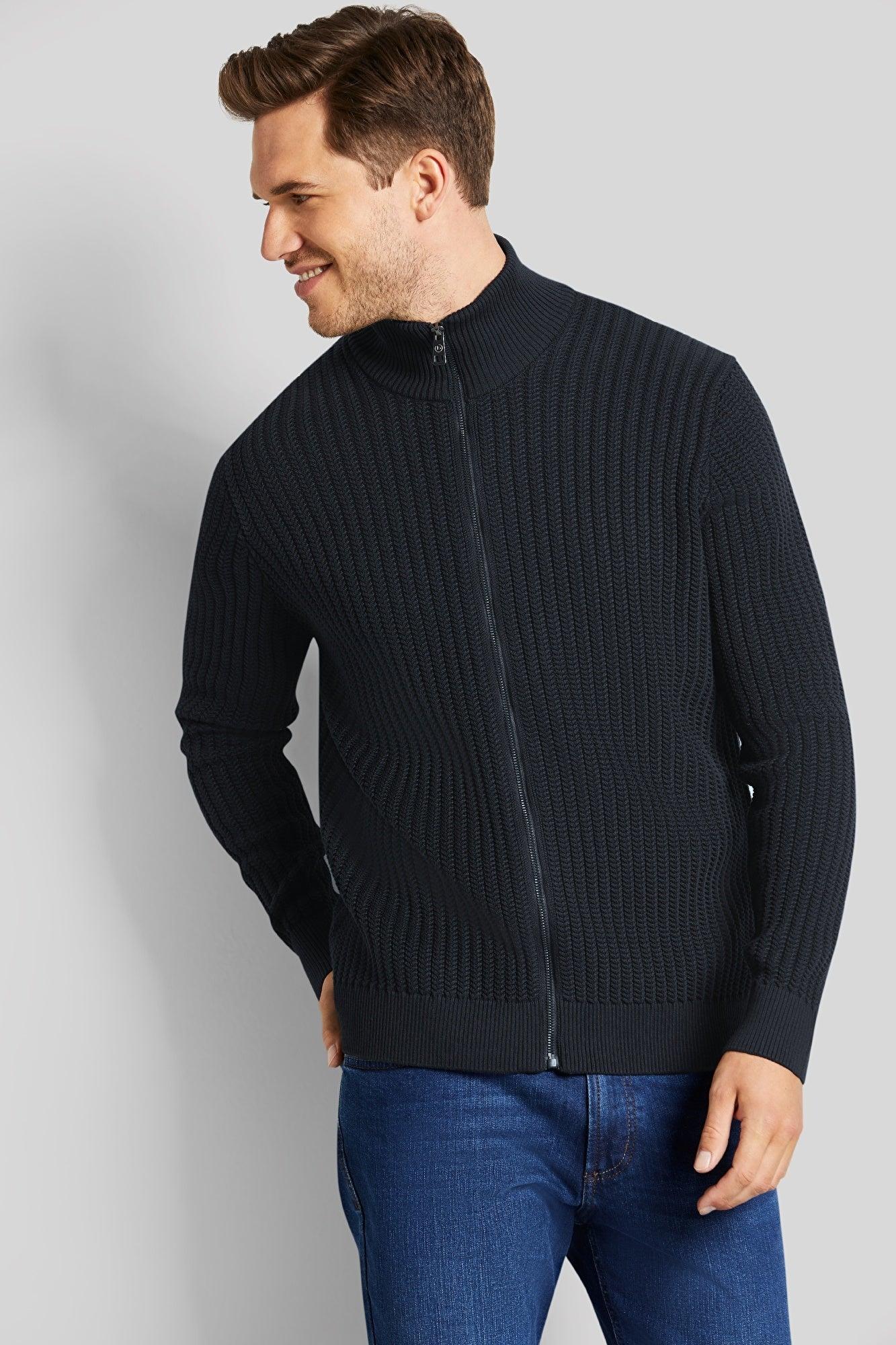 Bugatti Full Zip Navy Cardigan Sweater Product Image