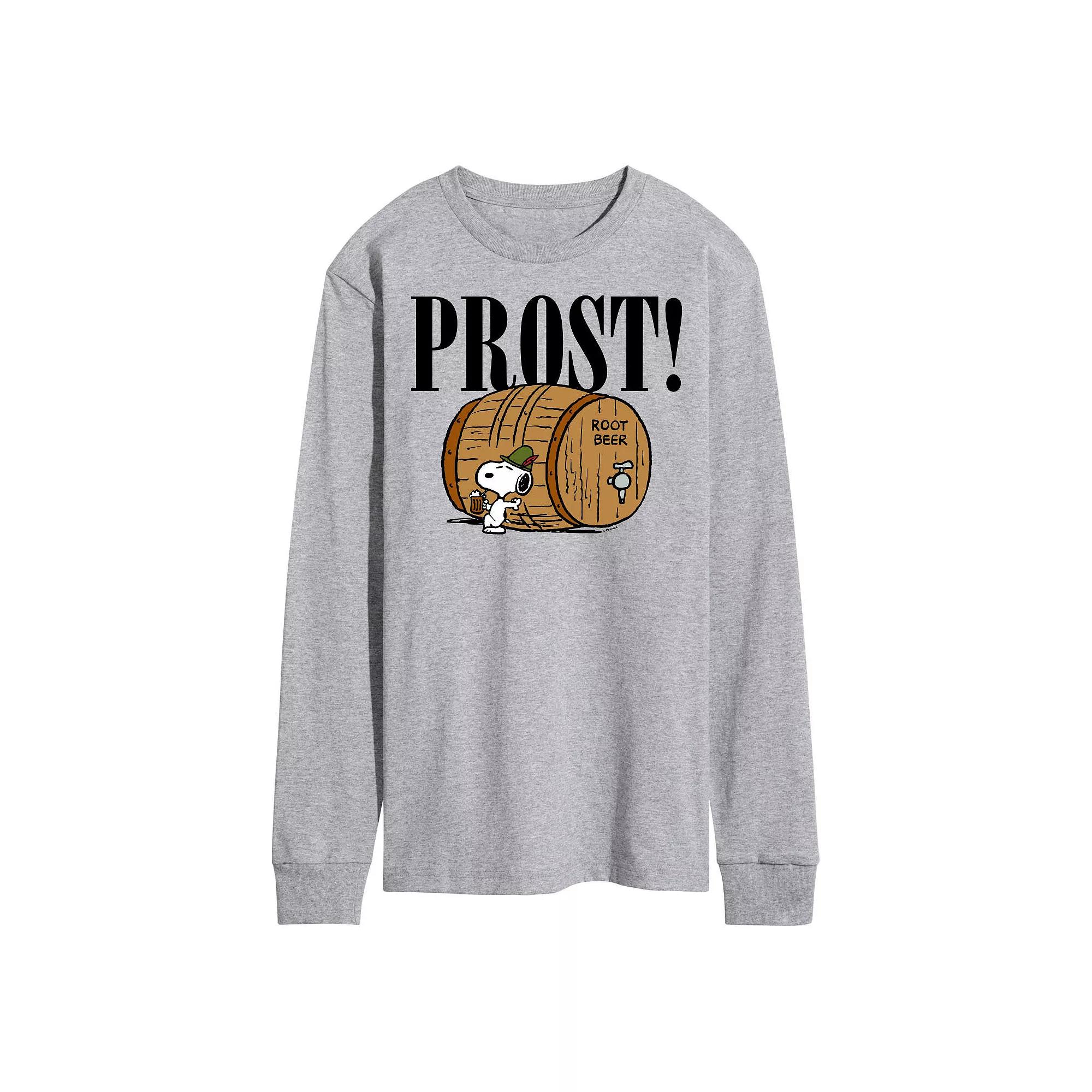 Men's Peanuts Octoberfest Prost! Snoopy Root Beer Long Sleeve Graphic Tee,  Product Image
