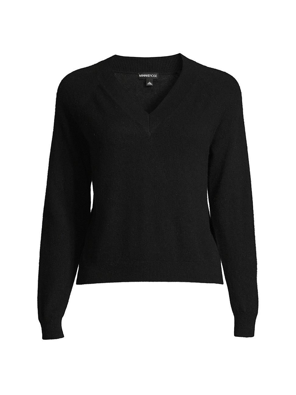 Womens V-Neck Cashmere Sweater Product Image