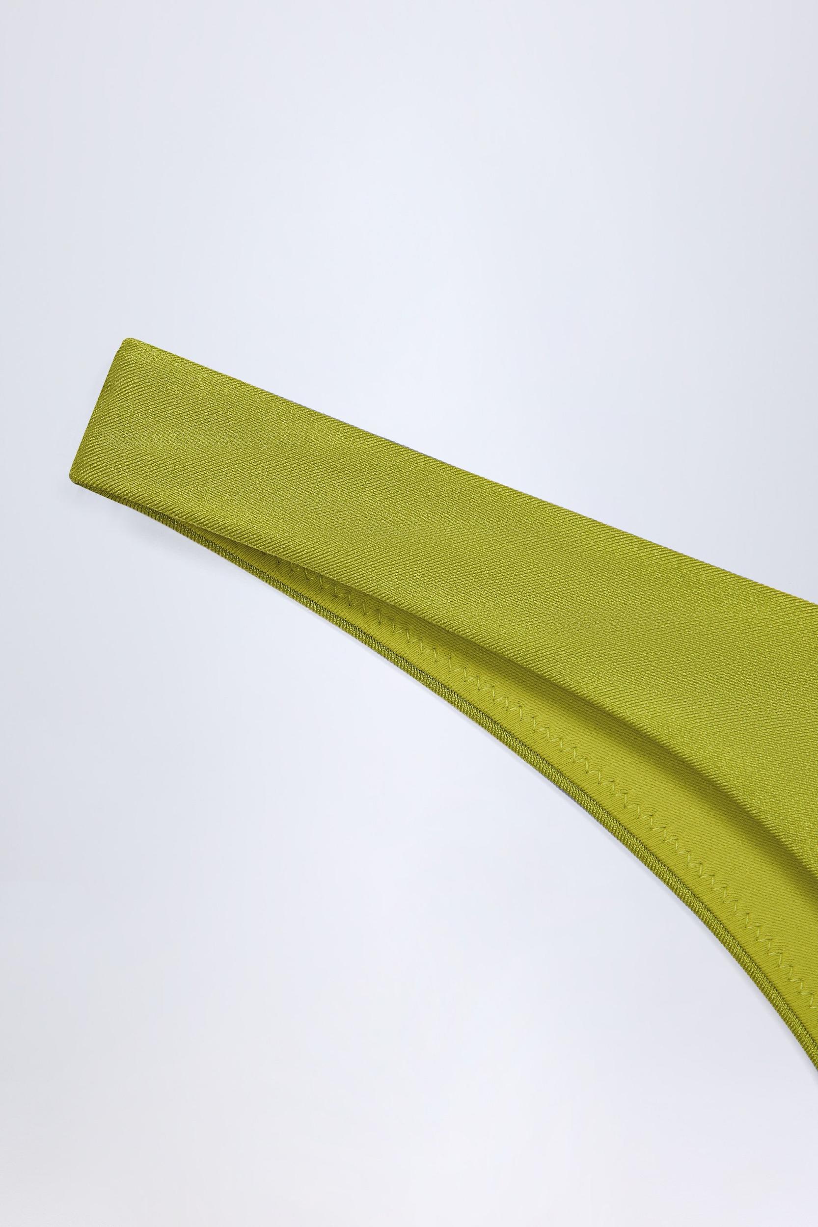 High-Leg Cheeky Bikini Bottoms in Olive Green Product Image