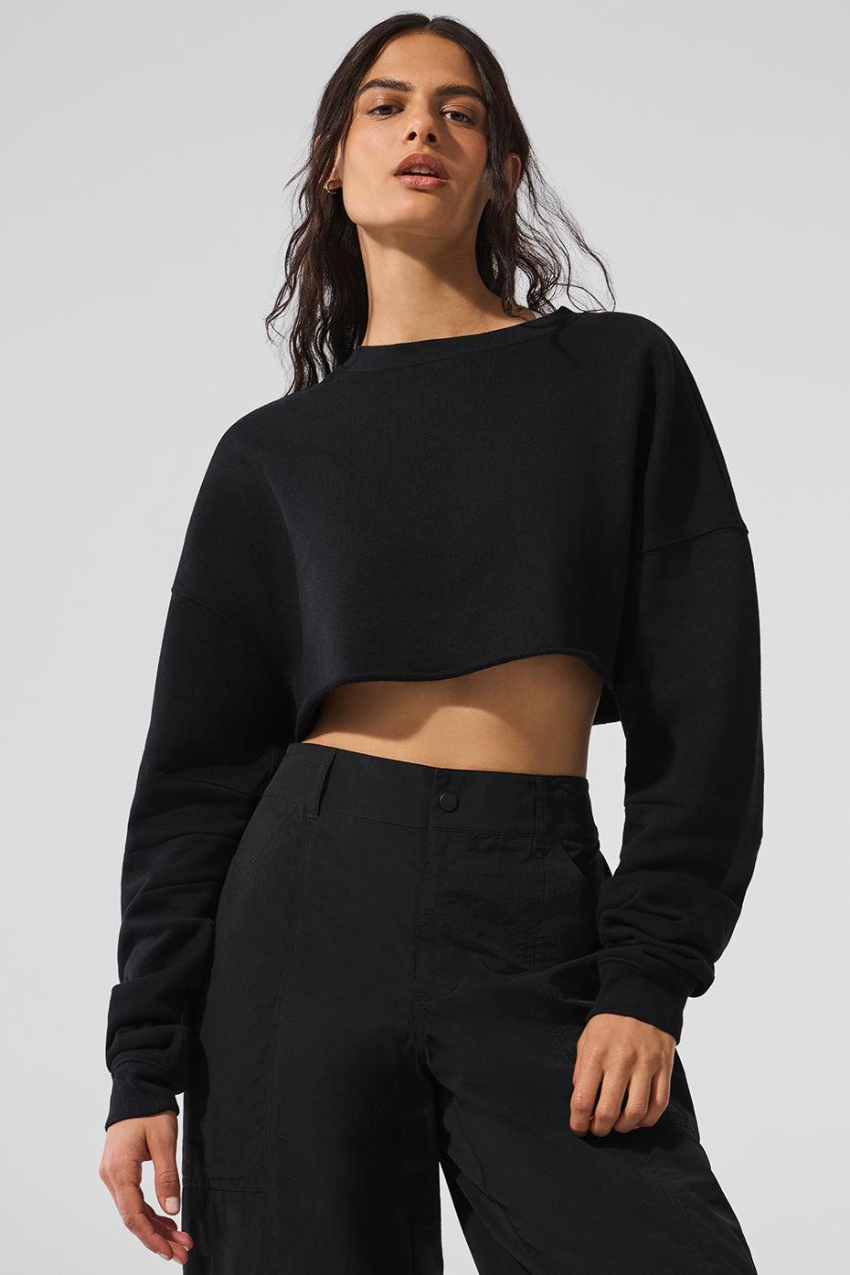 Extreme Cropped Pullover - Black Product Image