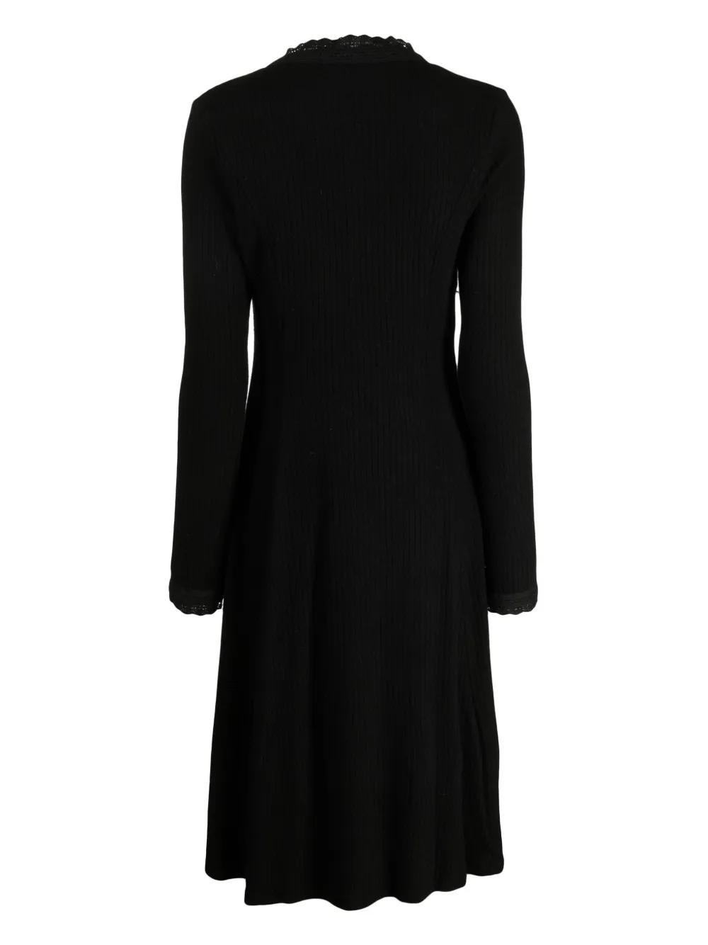 ribbed V-neck midi dress Product Image