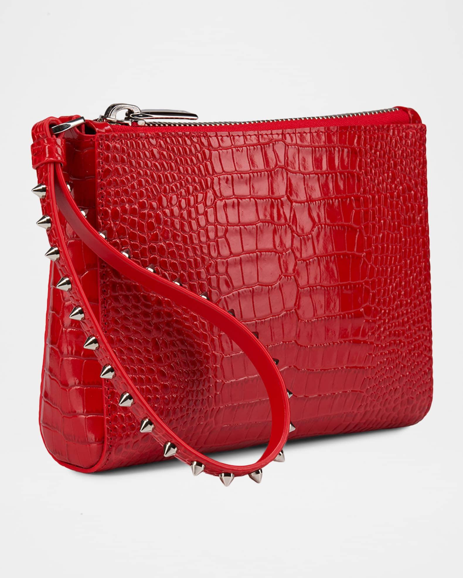 Cabata Mini Pouch Bag in Croc-Embossed Leather  Product Image