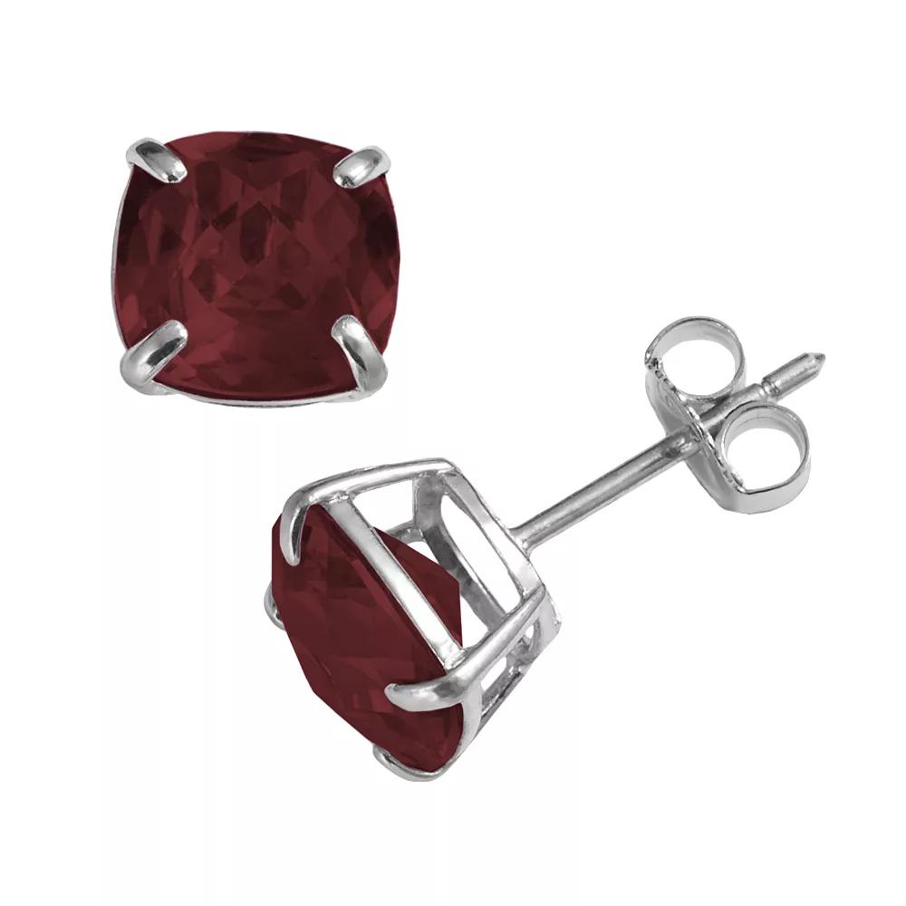 Designs by Gioelli Sterling Silver Garnet Stud Earrings, Women's, Red Product Image