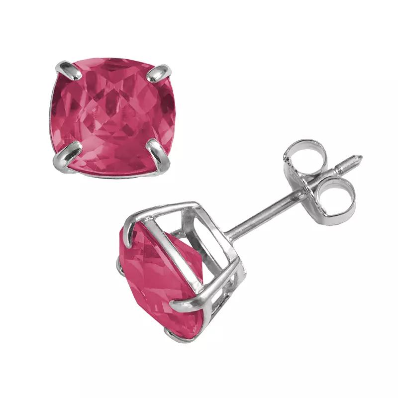 Designs by Gioelli Sterling Silver Lab-Created Ruby Stud Earrings, Women's, Red Product Image