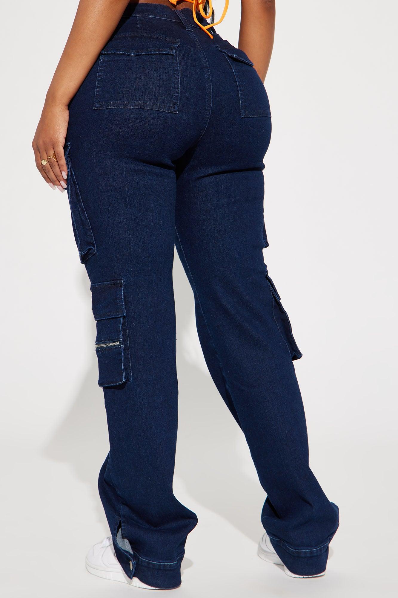 Out Of My Way Stretch Cargo Jean - Dark Wash Product Image