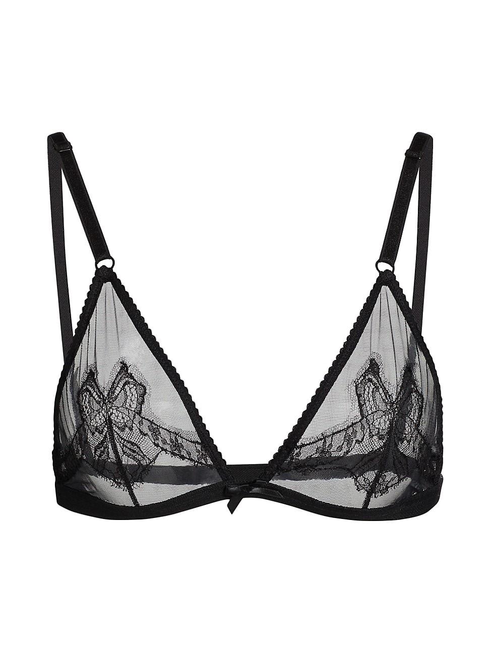 Womens Bow Mesh Soft Bra Product Image