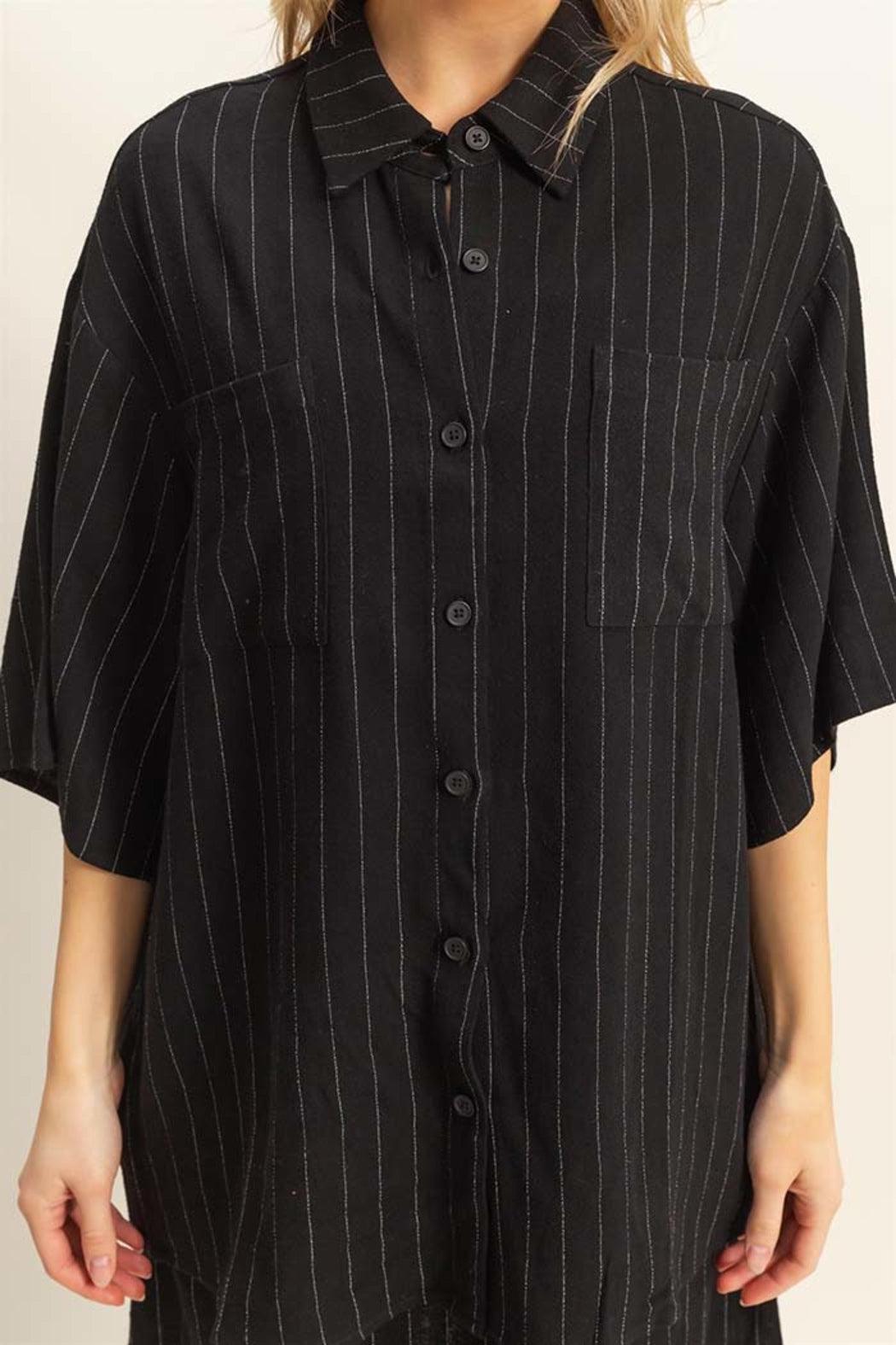 Pinstripe 2-Piece Dress & Shirt Set Product Image