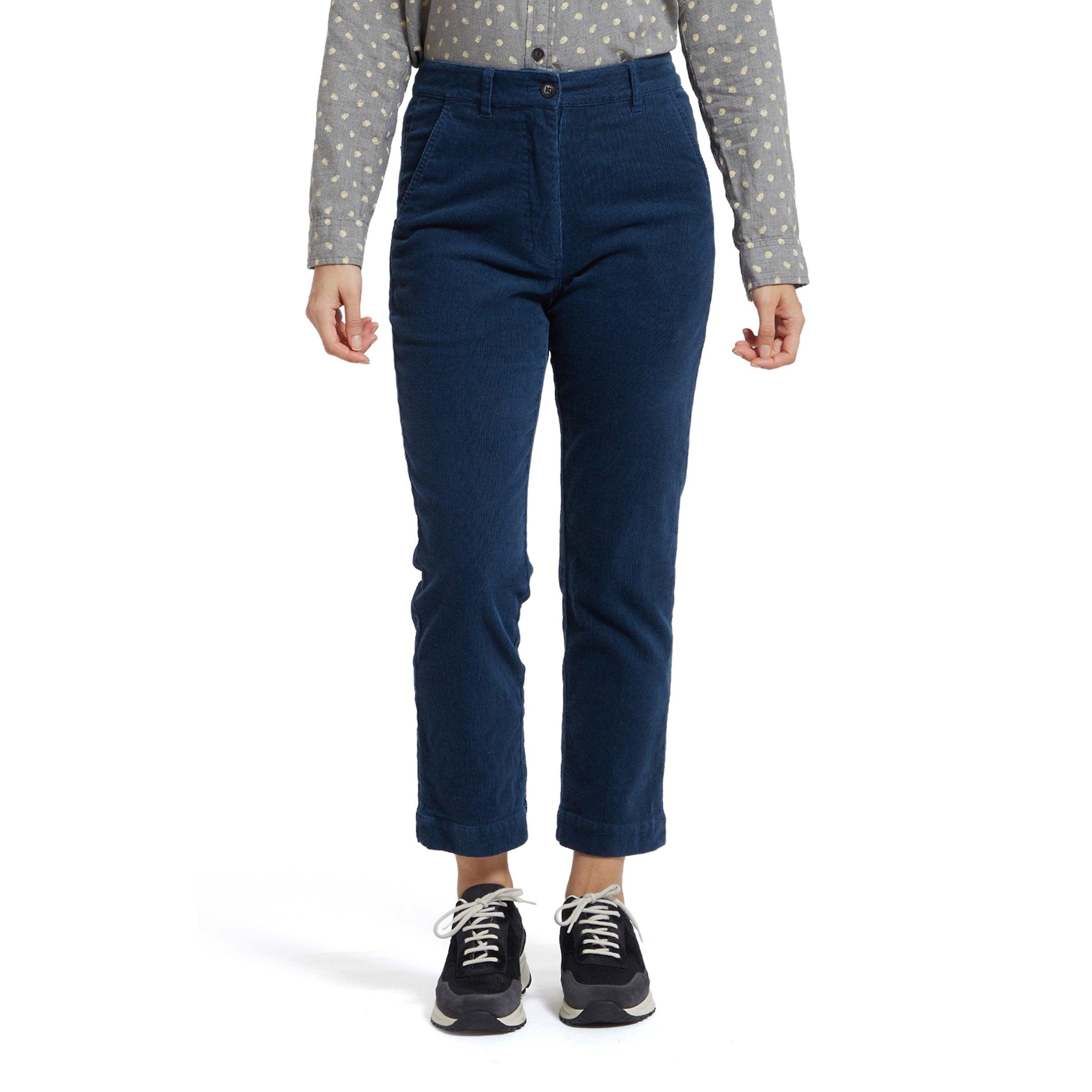 Tracy Stretch Slim Ankle Corduroy Pants - Indigo (Final Sale) Female Product Image