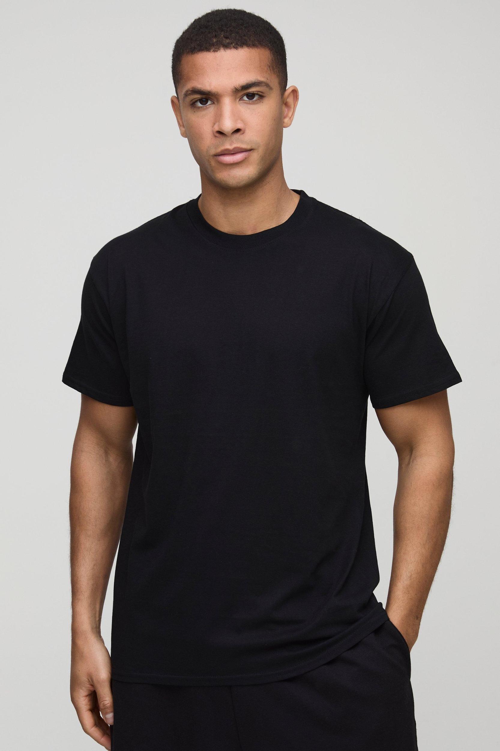 2 Pack Basic Regular Fit Crew Neck T-Shirts | boohooMAN USA Product Image