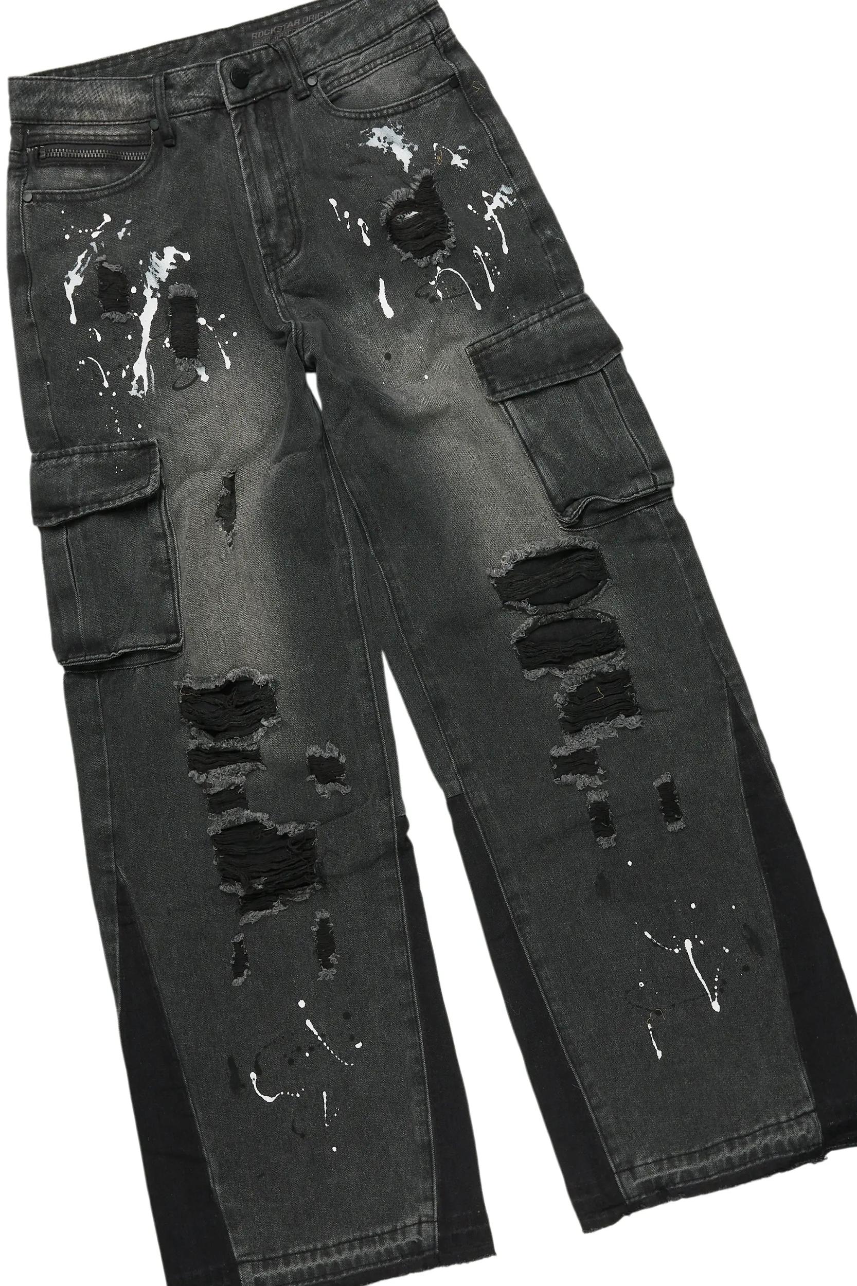 States Grey Mohair Hoodie/Baggy Fit Jean Bundle Male Product Image