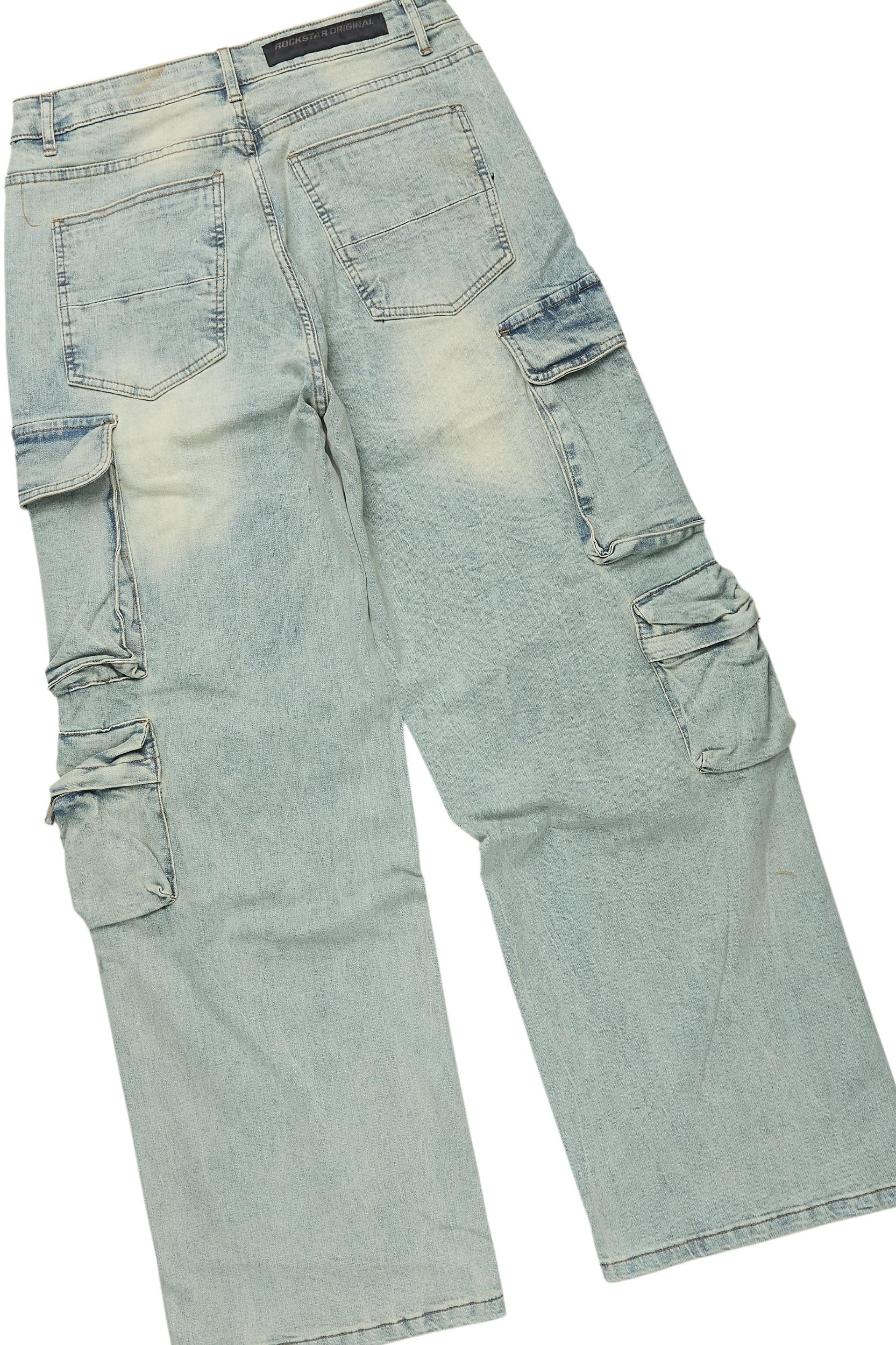 Tarl Beige/Blue T-Shirt/Baggy Fit Jean Bundle Male Product Image