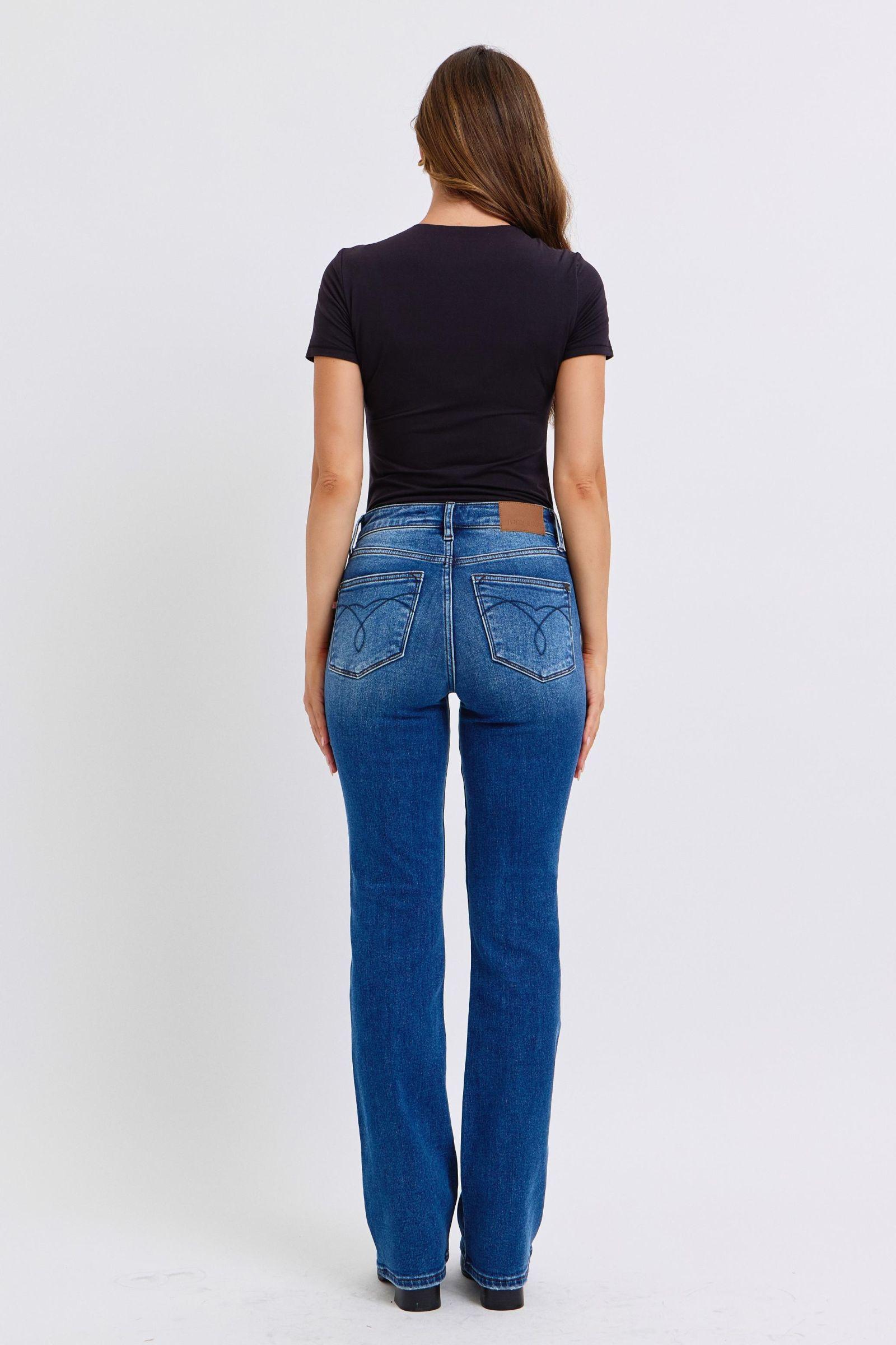 Rylee Mid-Rise Bootcut Judy Blue Jeans with Thermal Lining - ONLINE EXCLUSIVE! Product Image