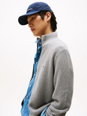 Textured Stitch Zip Mockneck Cardigan Product Image