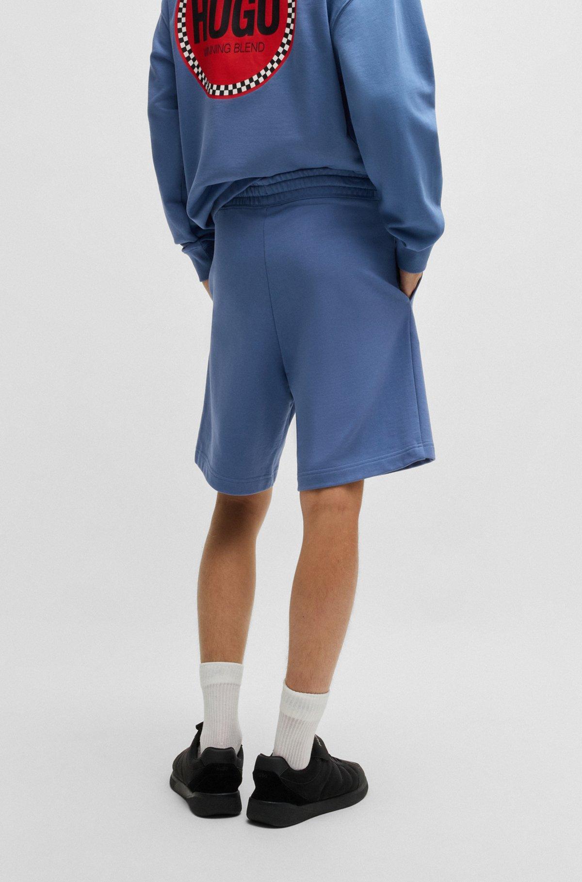 Cotton-terry relaxed-fit shorts with logo print Product Image