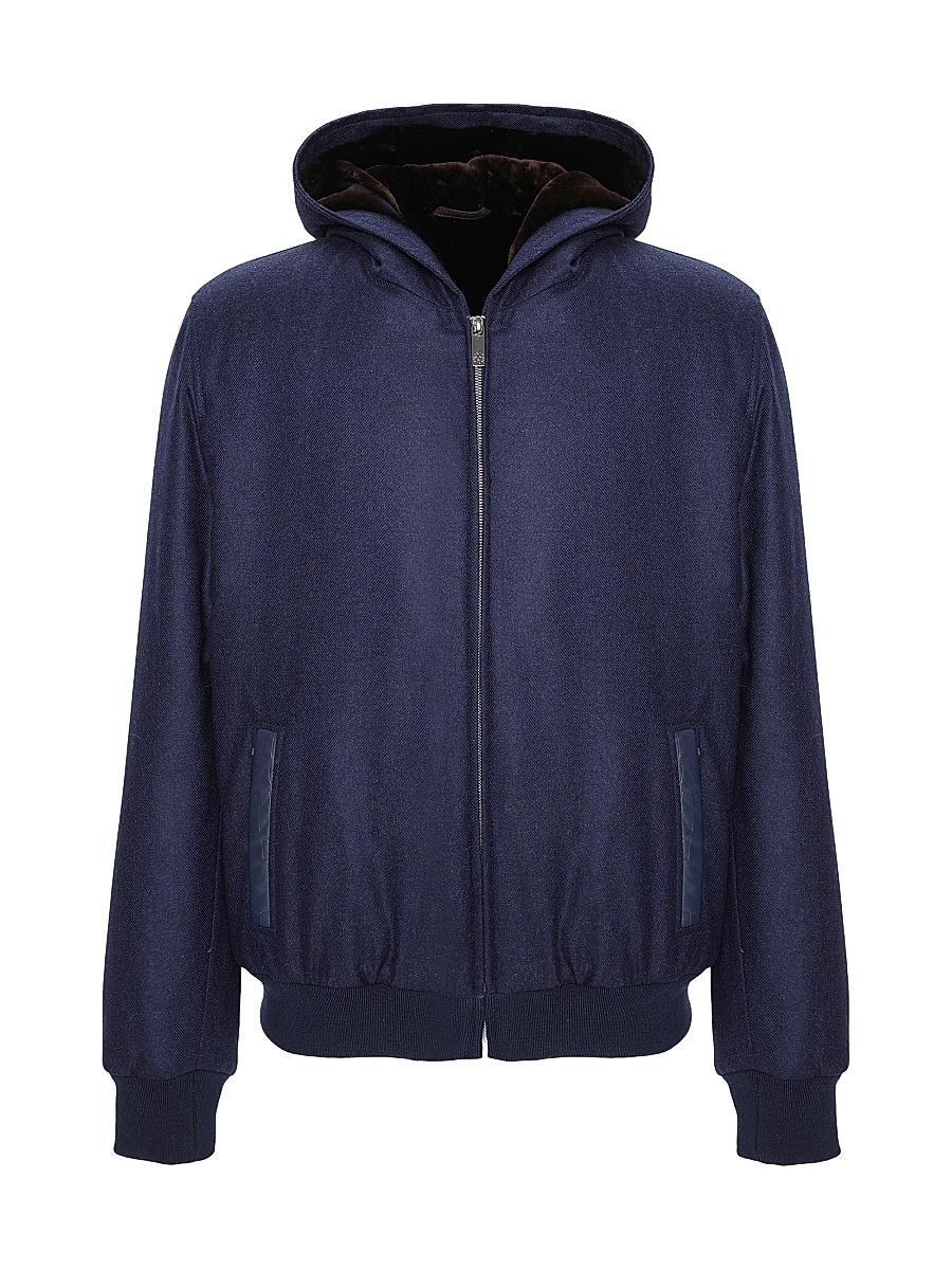 Mens Wool and Cashmere Jacket with Select Shearling Lamb Lining Product Image