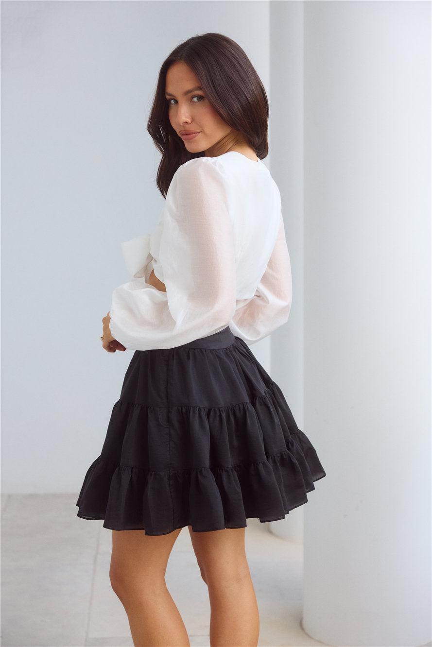 London Luxe Long Sleeve Top White Product Image