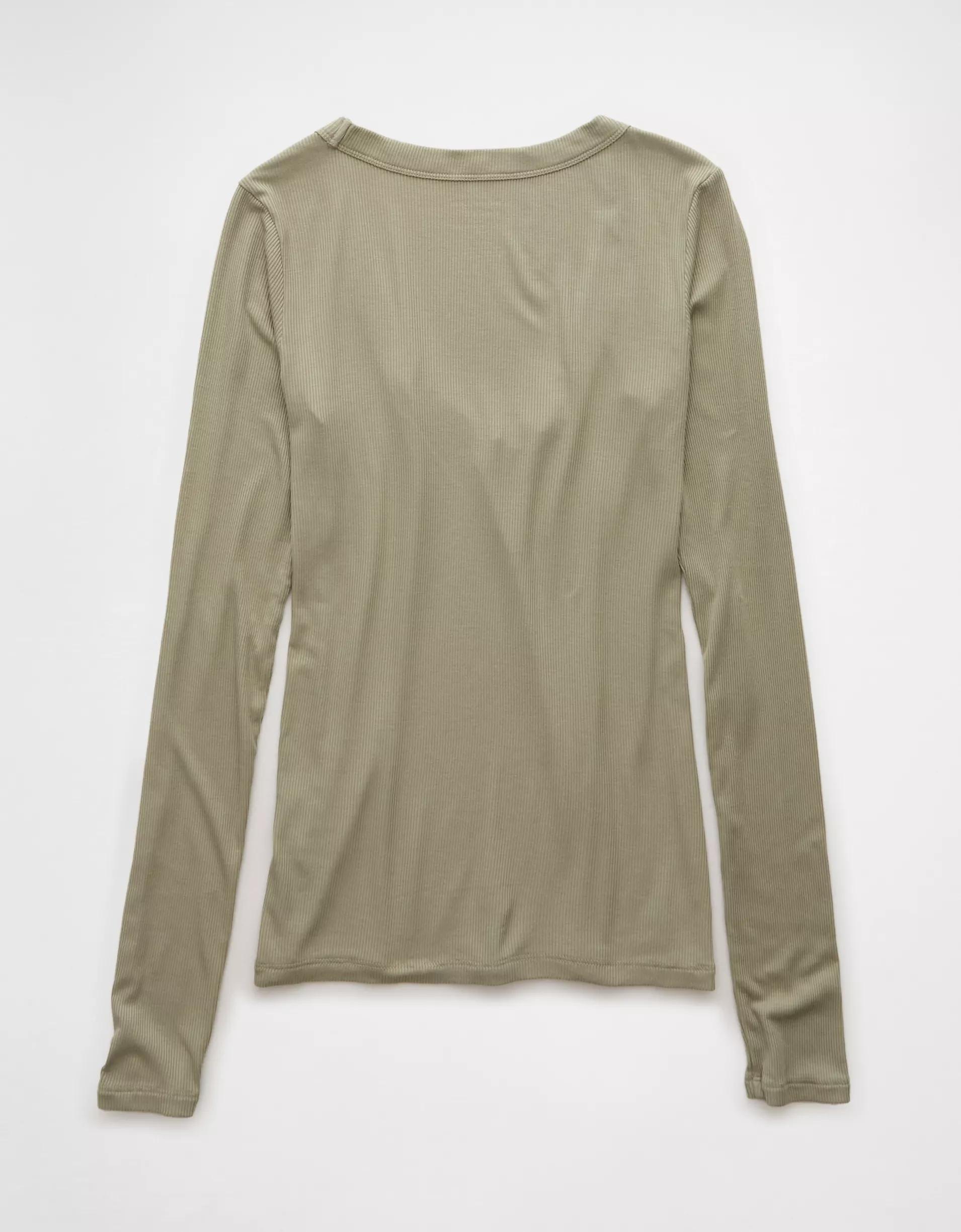 AE Soft & Sexy Long-Sleeve V-Neck T-Shirt Product Image