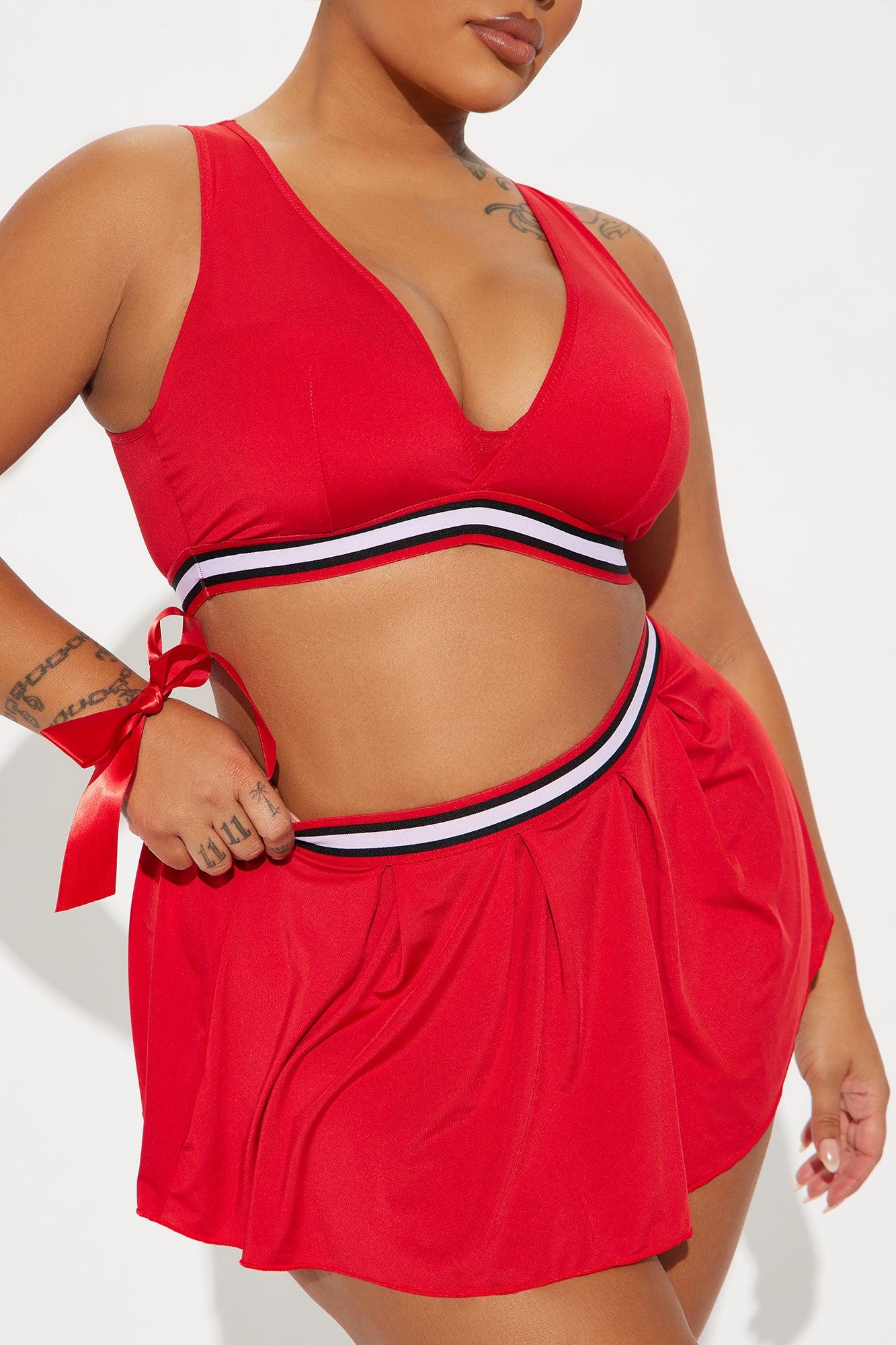 Your Favorite Cheerleader 3 Piece Bedroom Costume - Red/Black Product Image