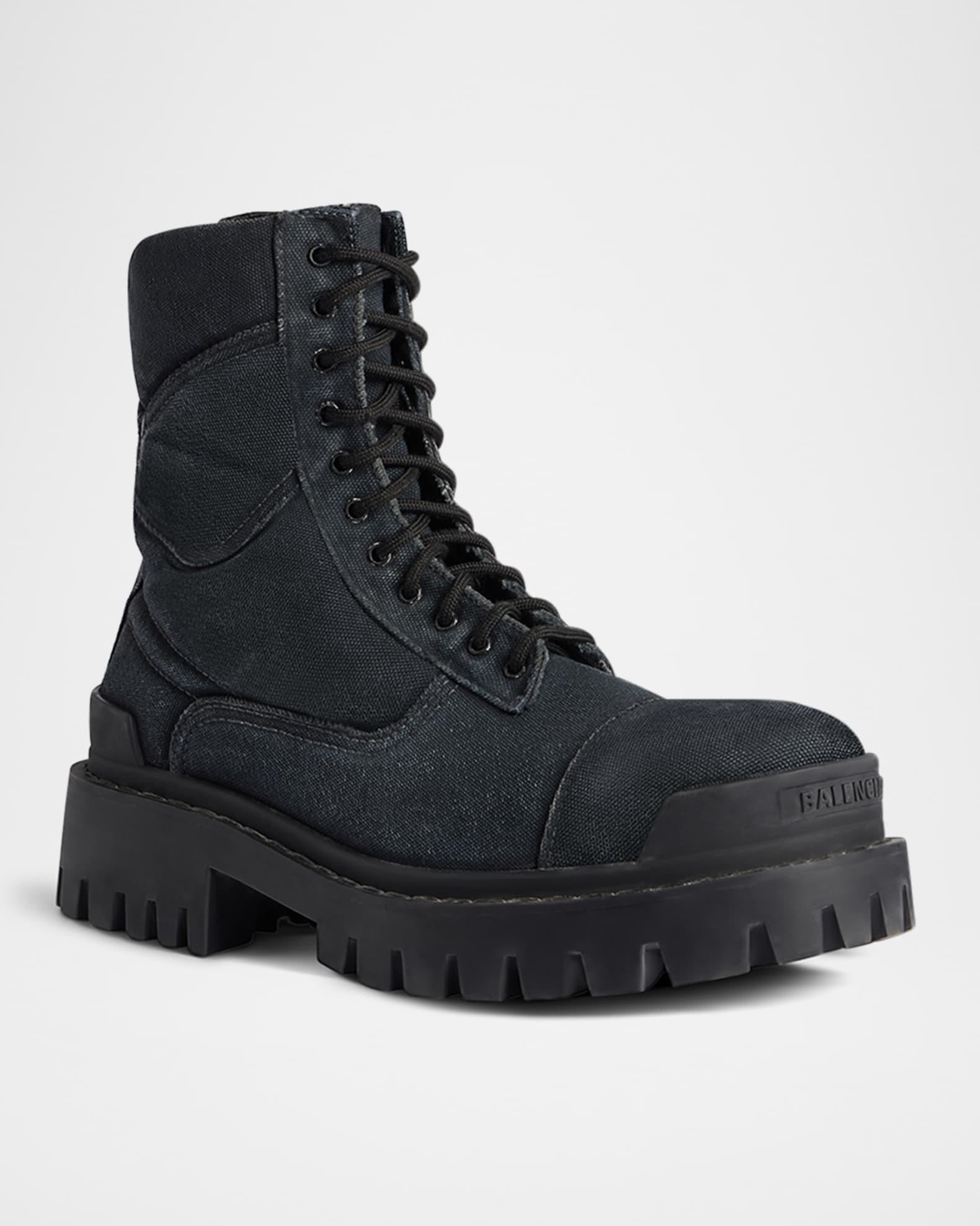 Men's Strike Bootie Lace-Up Canvas Ankle Boots Product Image