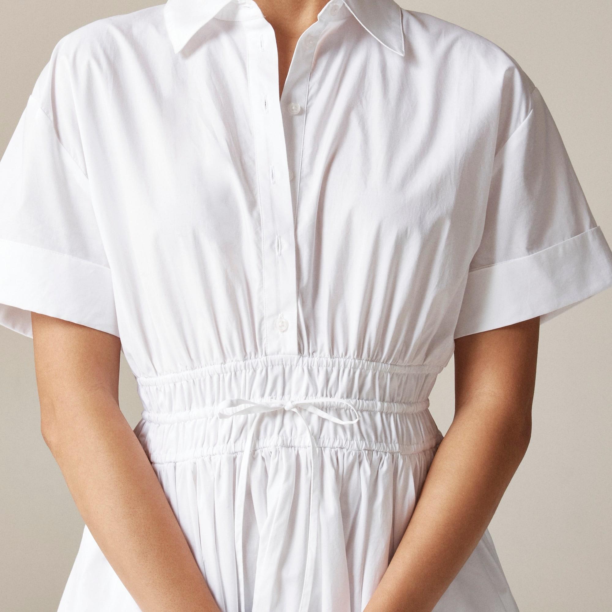 Elena mini shirt-dress in cotton poplin Product Image