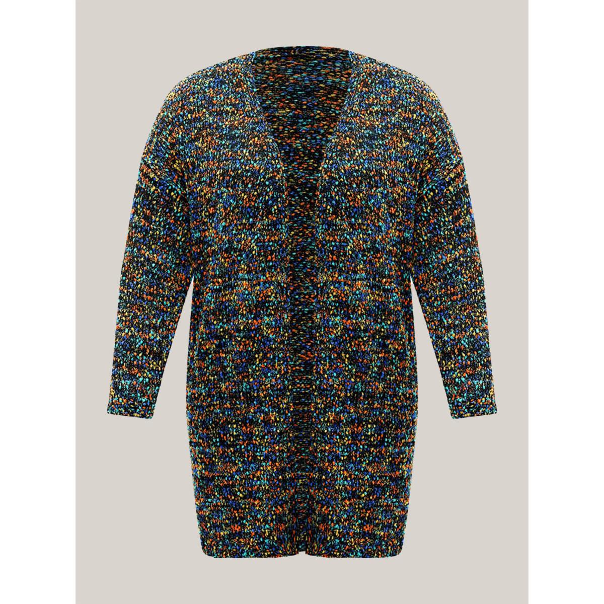 Plus Size Color Textured Open Front Cardigan Multicolor Women Leisure Loose Long Sleeve Casual Cardigans BloomChic 26/4X Product Image
