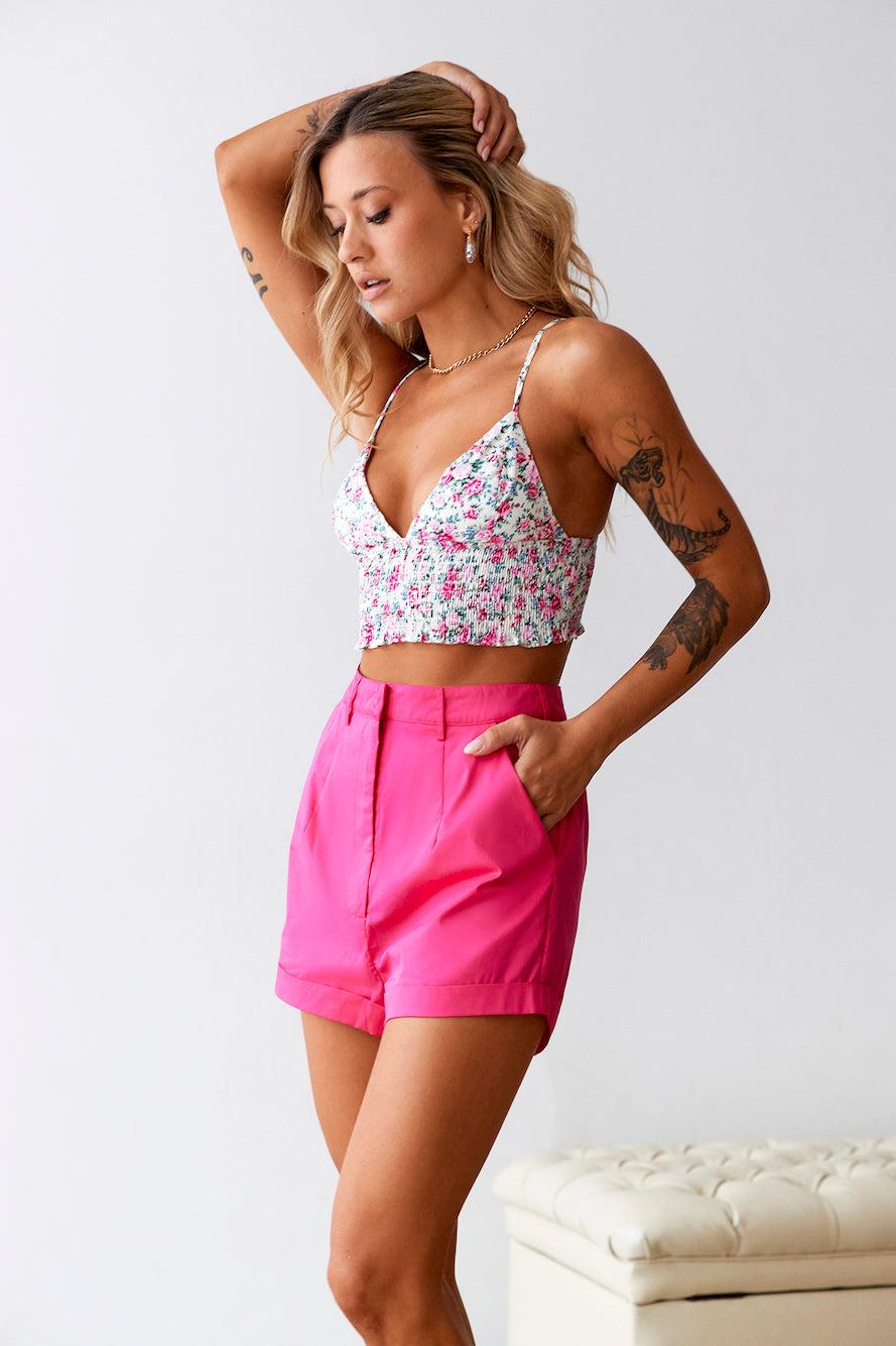 HELLO MOLLY Blooming Blossom Crop Top Pink Product Image