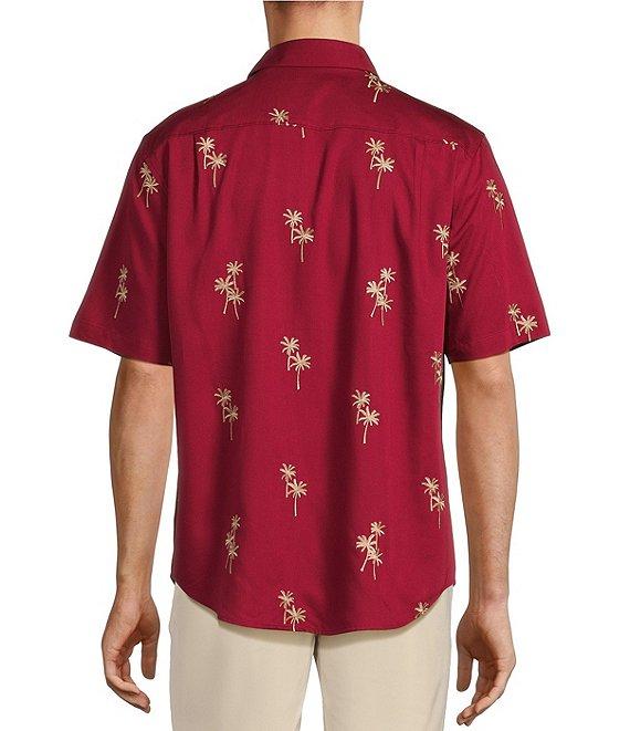Caribbean Allover Palm Valley Embroidery Short Sleeve Woven Shirt Product Image