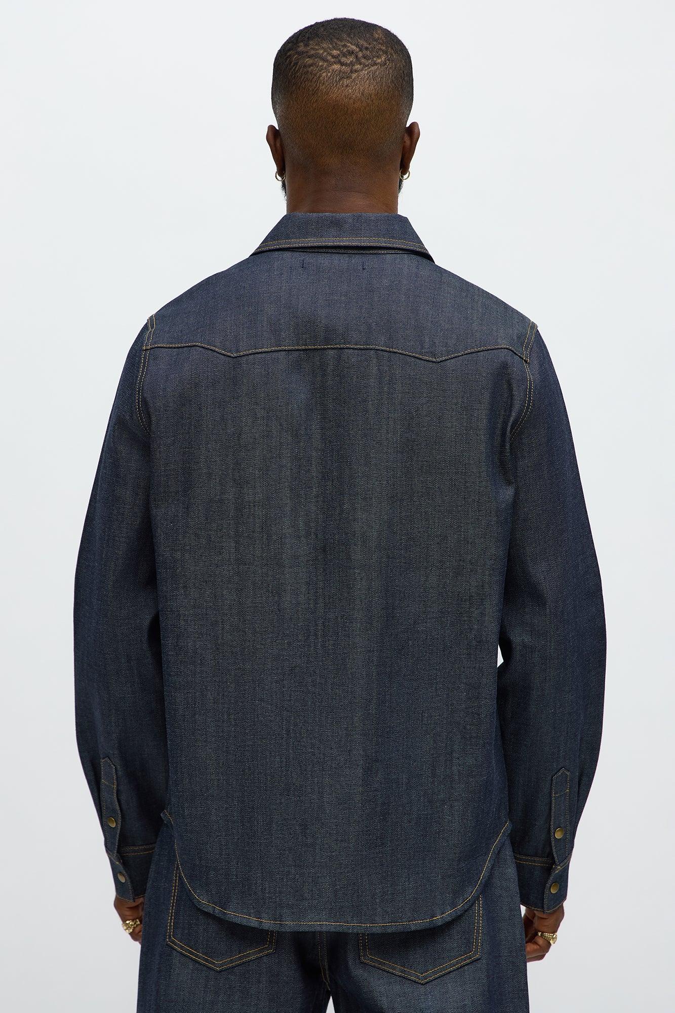 Raw Selvedge Western Denim Shirt - Indigo Male Product Image