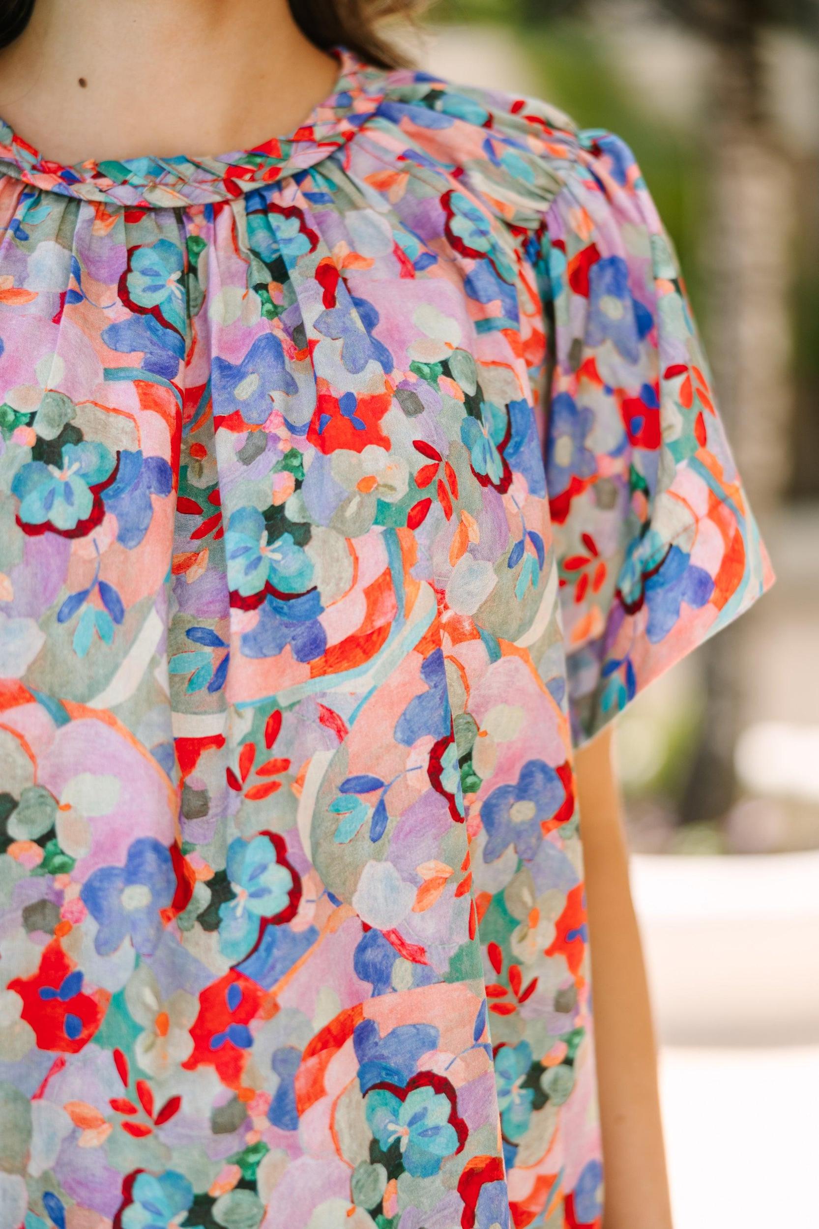 Have An Adventure Red Ditsy Floral Blouse Female Product Image