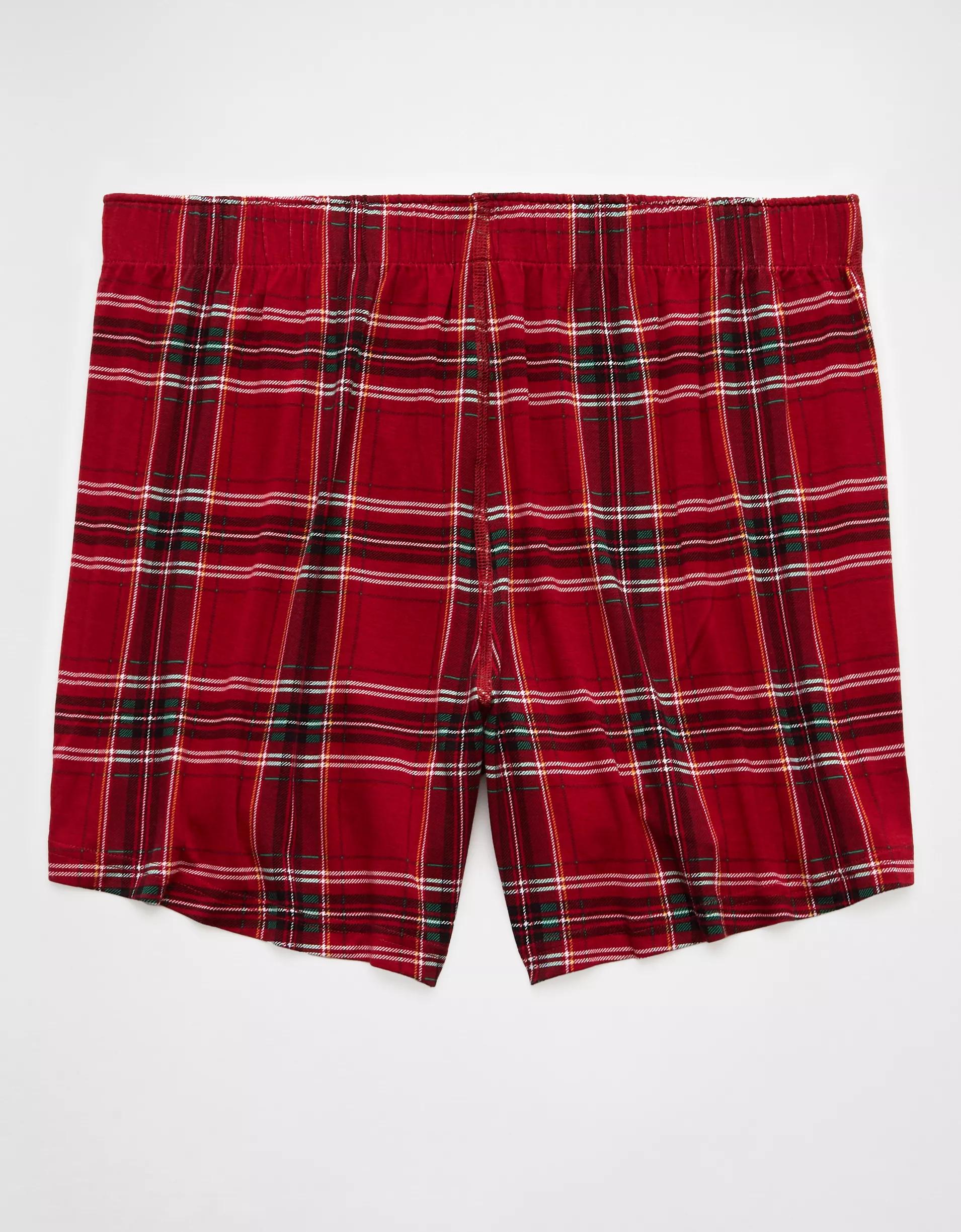 AEO Men's Plaid Slim Knit Ultra Soft Boxer Short Product Image