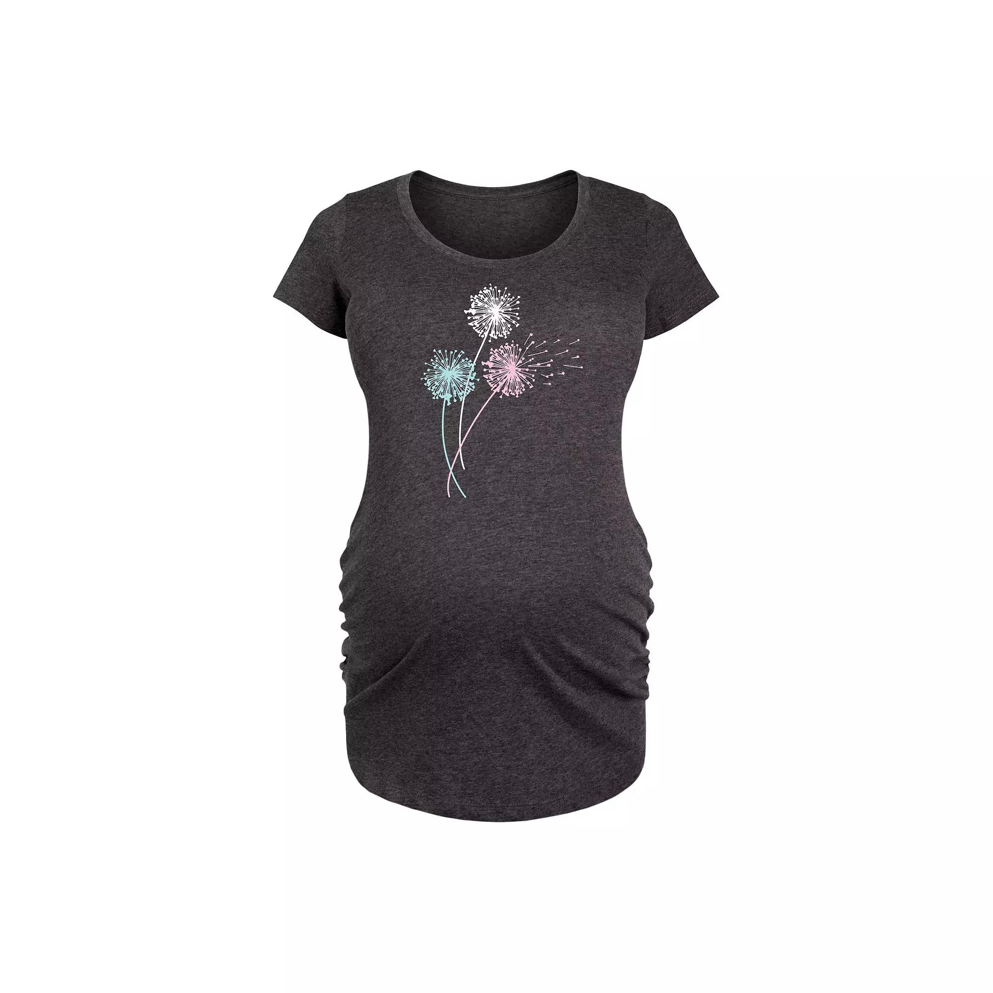 Maternity Pastel Dandelions Graphic Tee, Women's,  Product Image