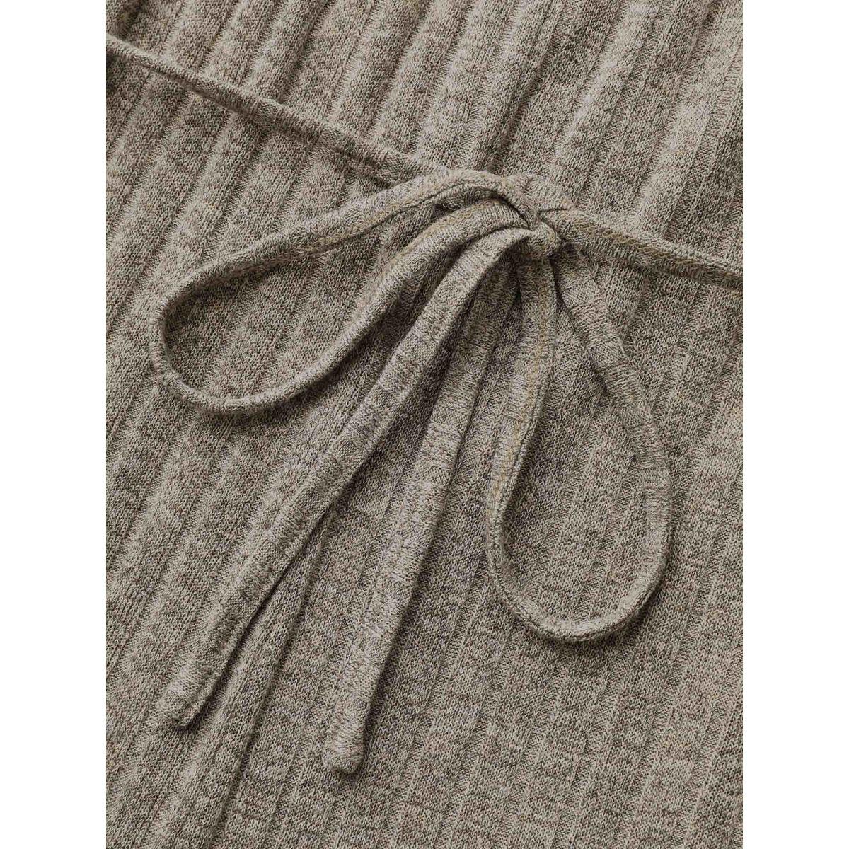 Plus Size Champagne Textured Waist-Tie Pockets Jumpsuit Women Lounge Sleeveless U-neck Everyday Loose Jumpsuits BloomChic 10/M Product Image