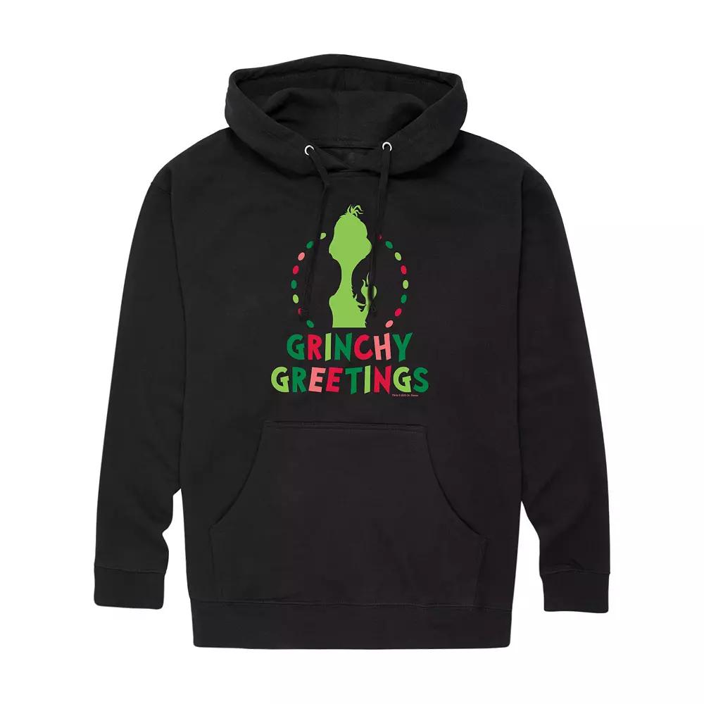 Men's Dr. Seuss Grinchy Greetings Graphic Hoodie,  Product Image