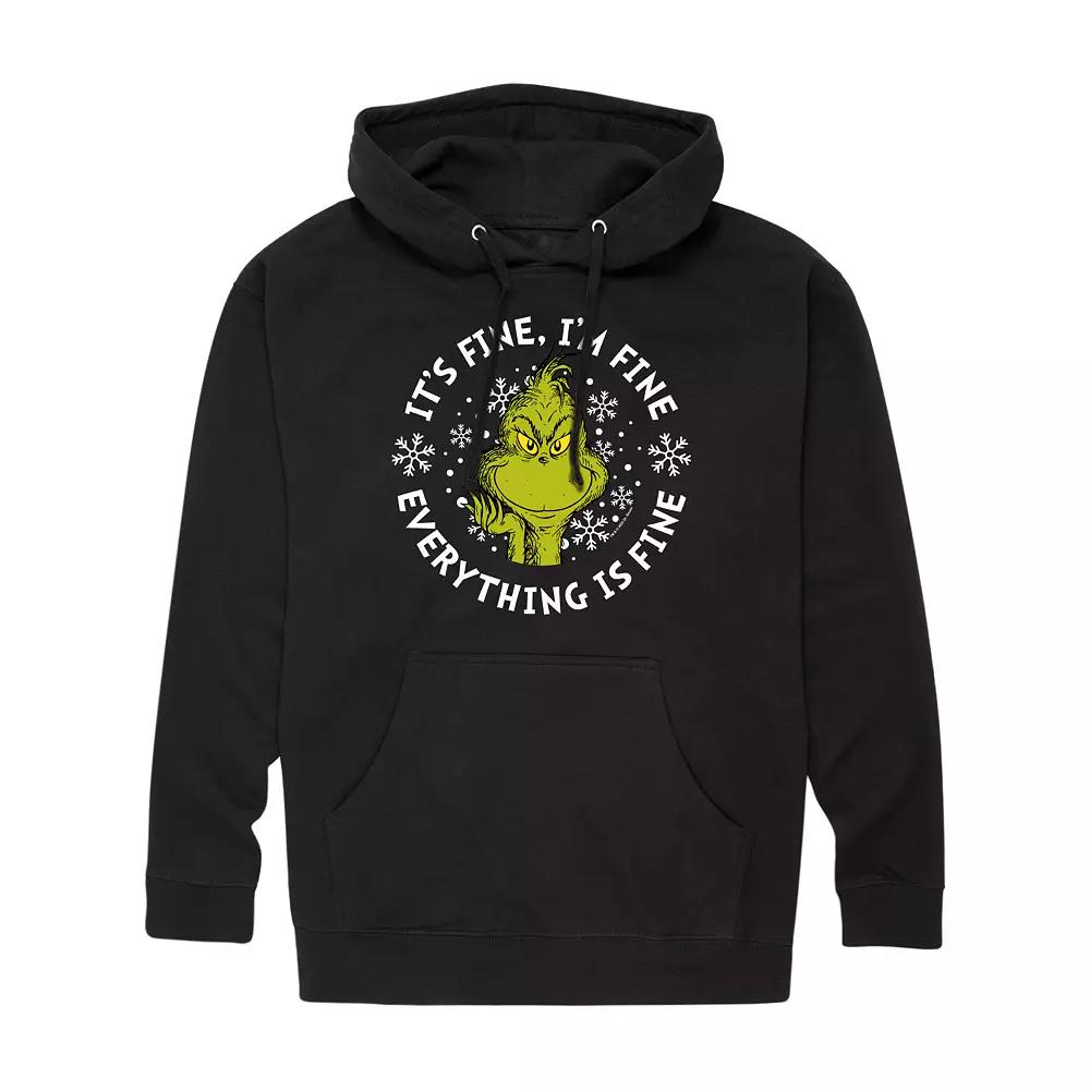 Men's Dr. Seuss Grinch It's Fine I'm Fine Graphic Hoodie,  Product Image